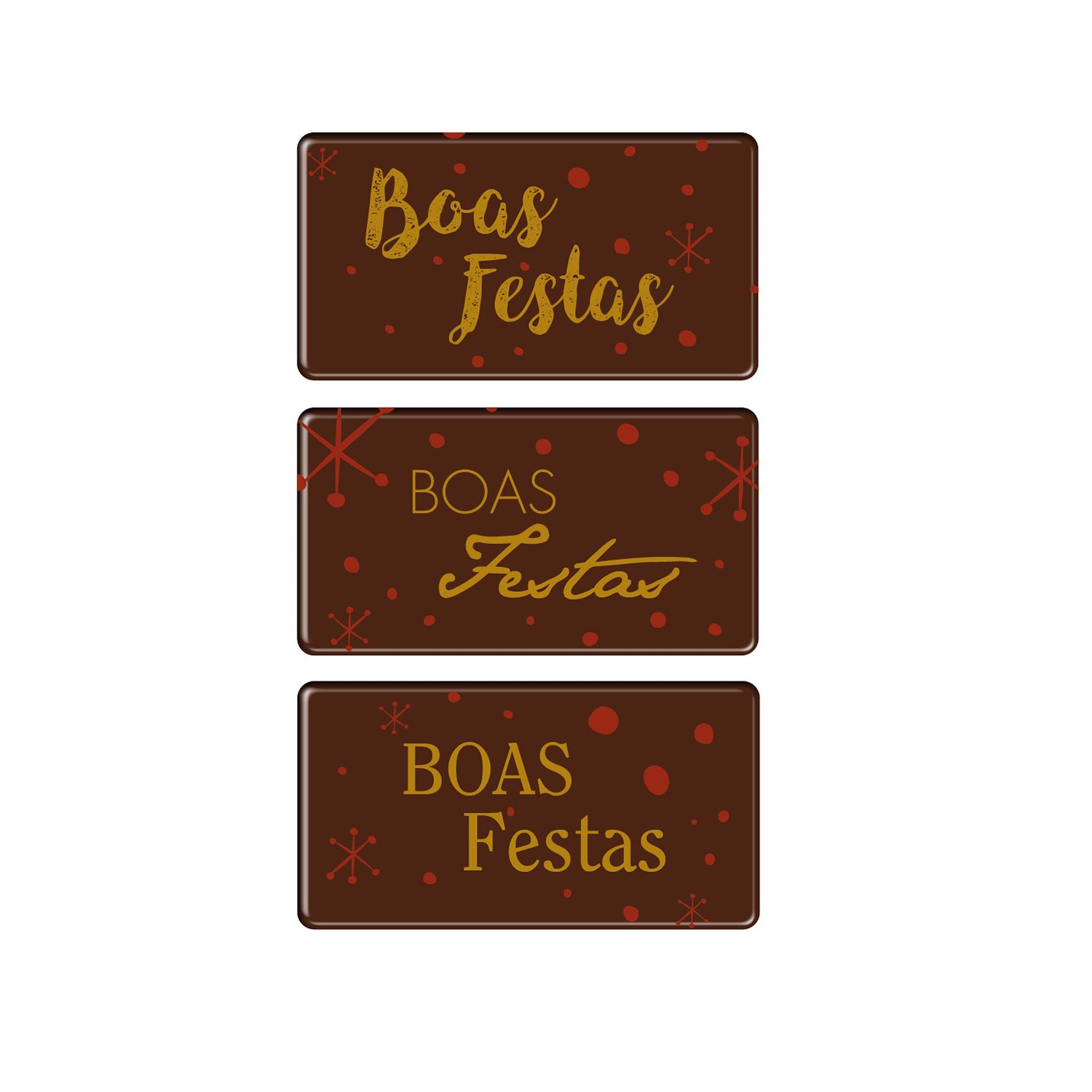 PLAQUE CHOCOLAT NOIR BOAS FESTAS 54X29MM