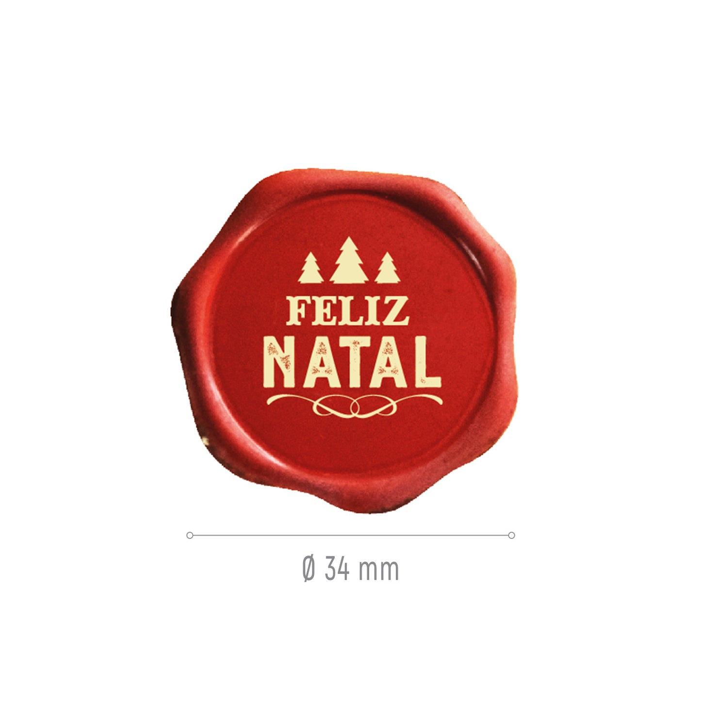 FELIZ NATAL WHITE CHOCOLATE PLATE Ø 34MM