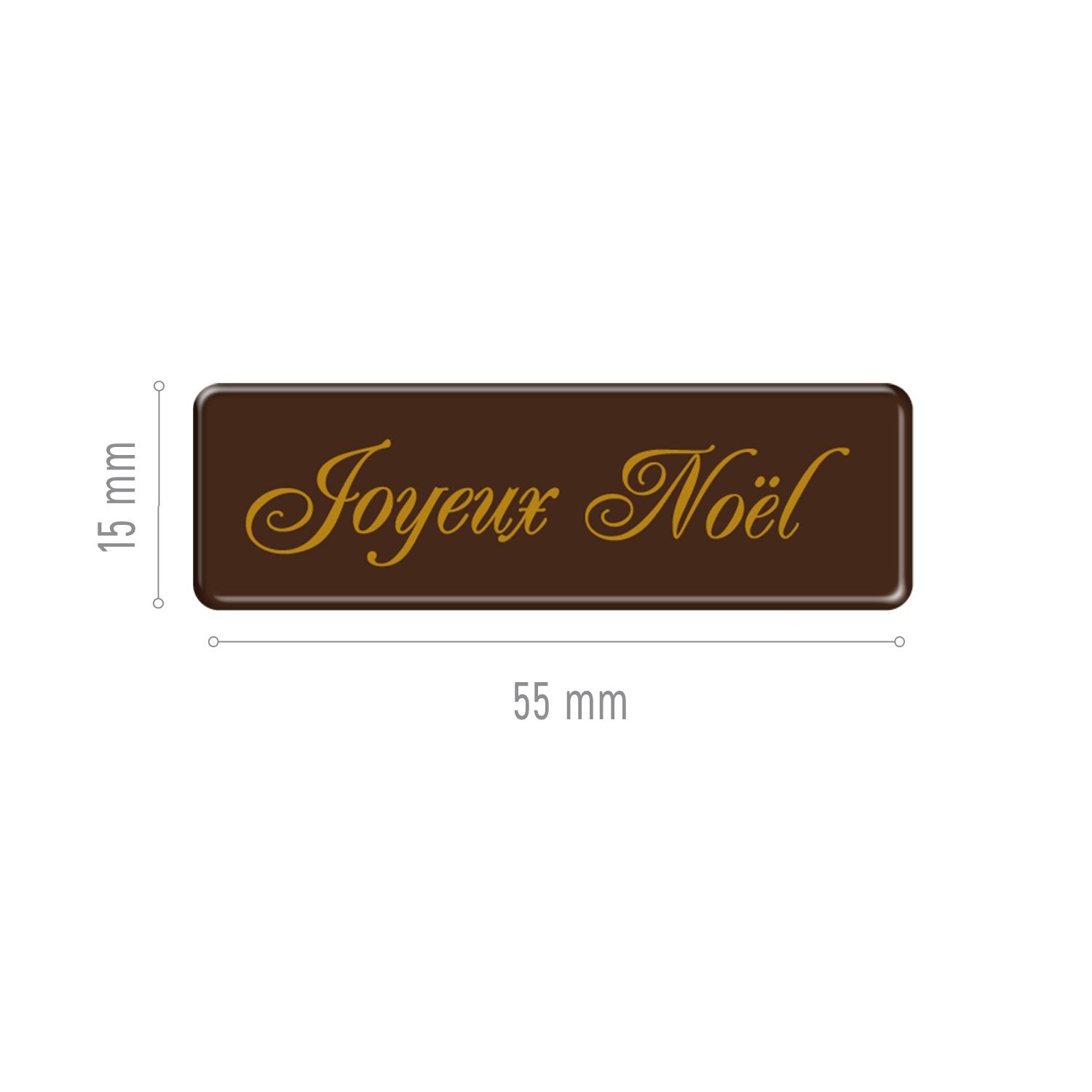 SINAL DE CHOCOLATE PRETO JOYEUX NOËL 54X17MM
