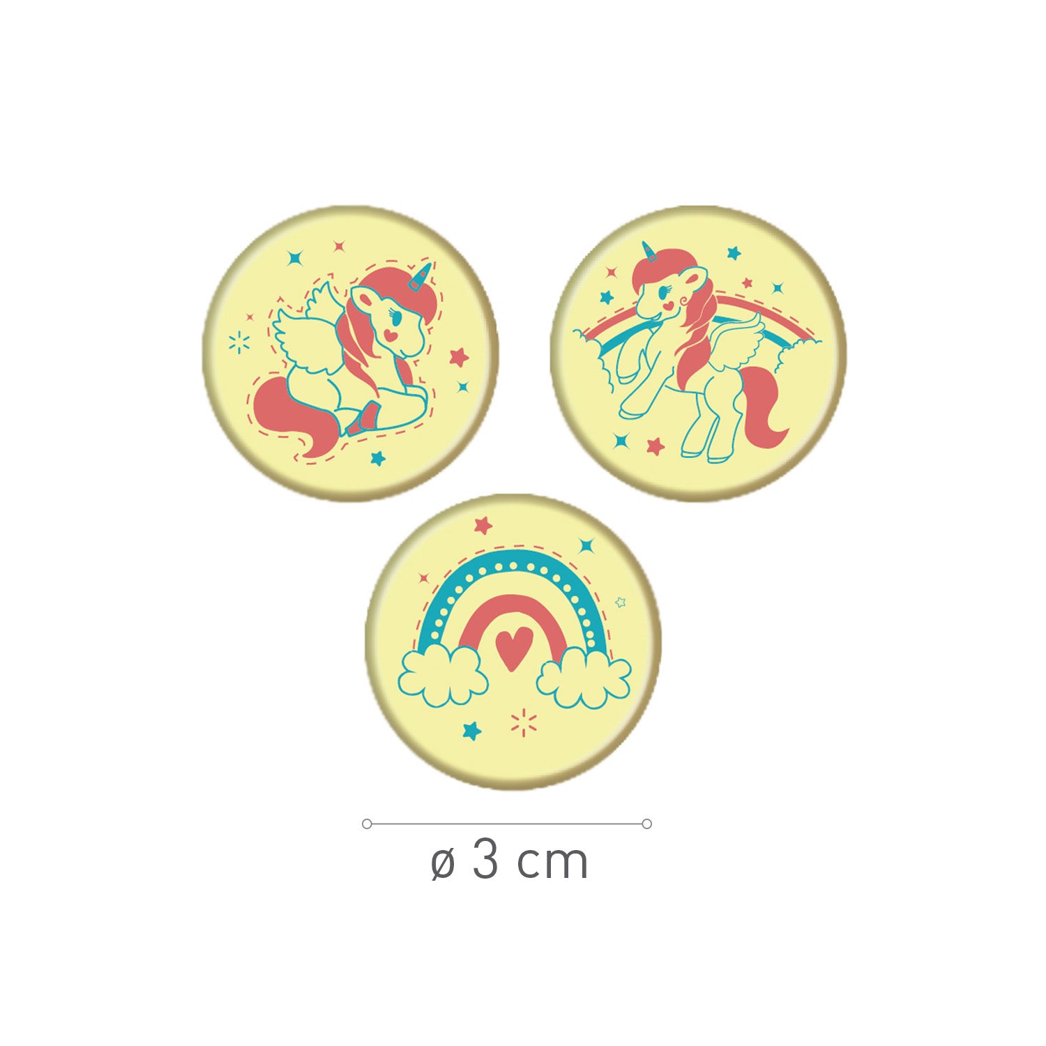 ASSORTIMENT DE CHOCOLATS BLANC LICORNE Ø 30MM