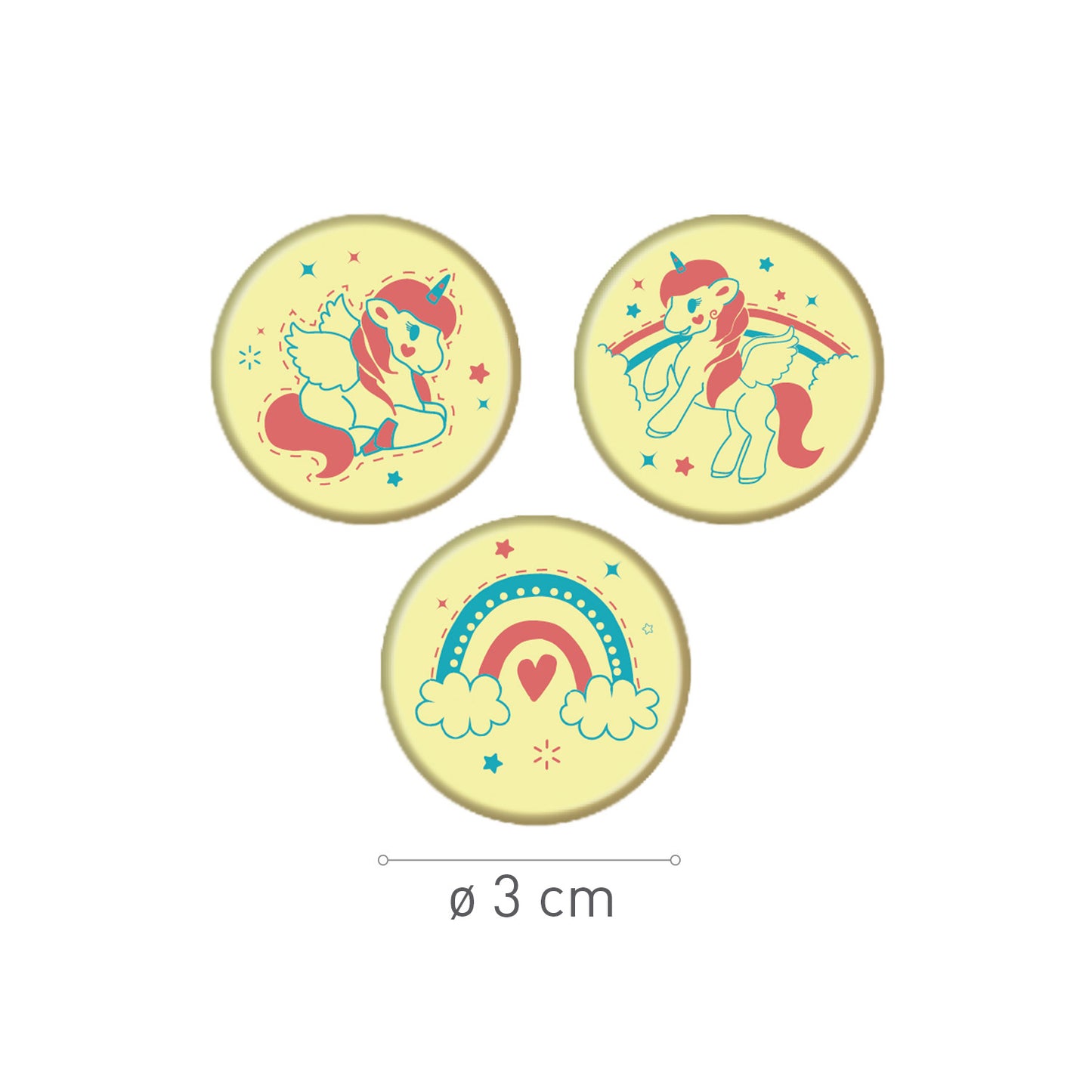 ASSORTIMENT DE CHOCOLATS BLANC LICORNE Ø 30MM