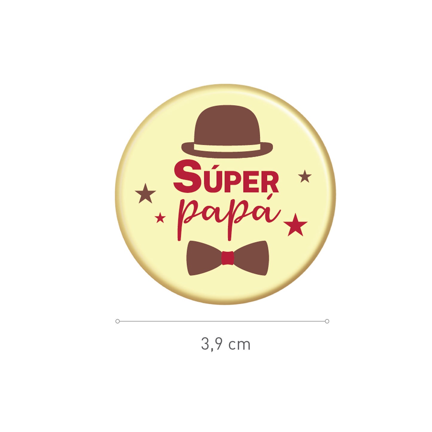 PLACA CHOCOLATE BRANCO SÚPER PAPÁ Ø 39MM
