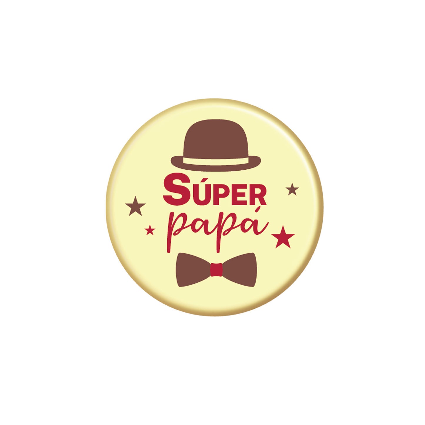 PLACA CHOCOLATE BRANCO SÚPER PAPÁ Ø 39MM