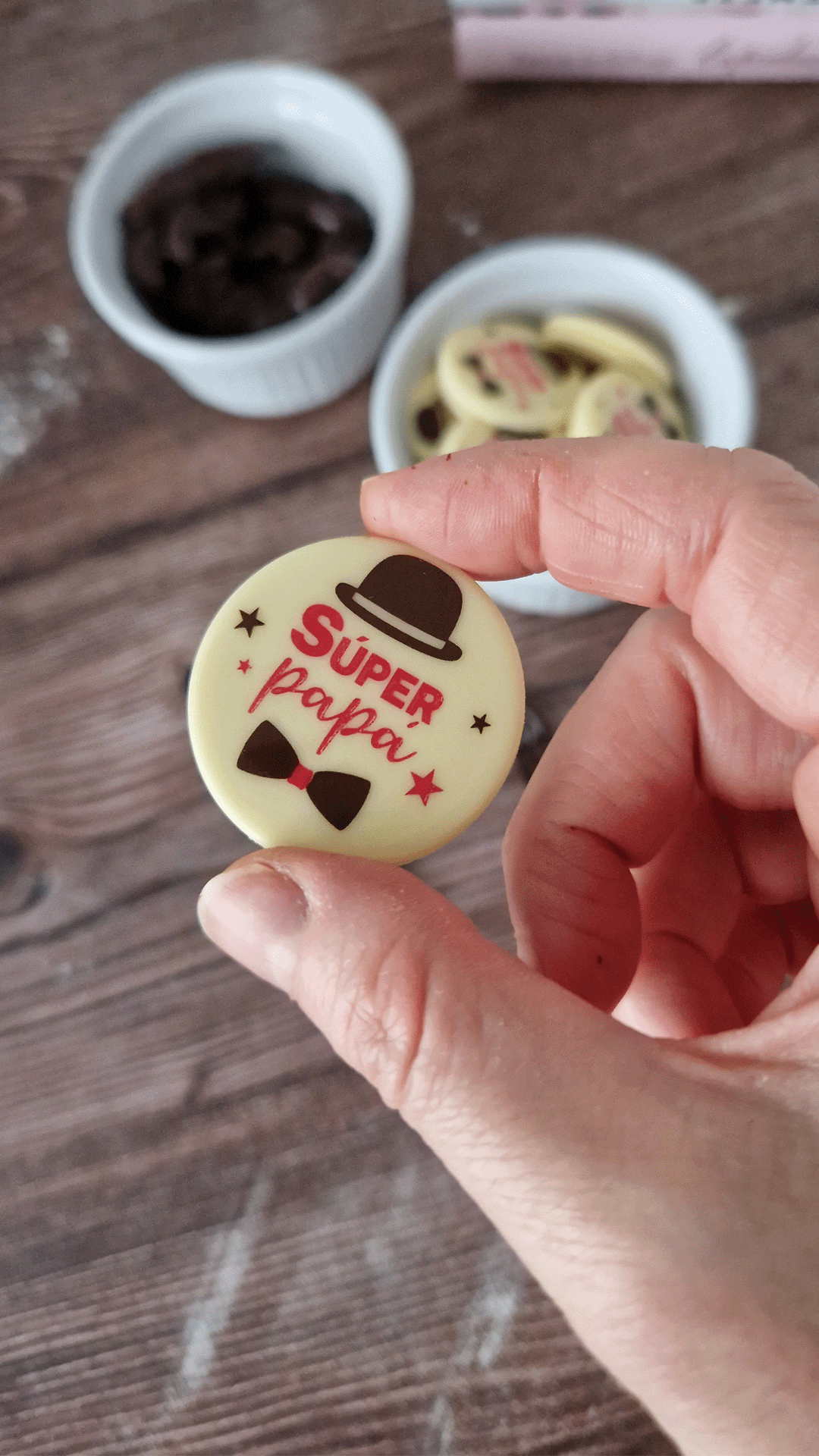 PLACA CHOCOLATE BRANCO SÚPER PAPÁ Ø 39MM