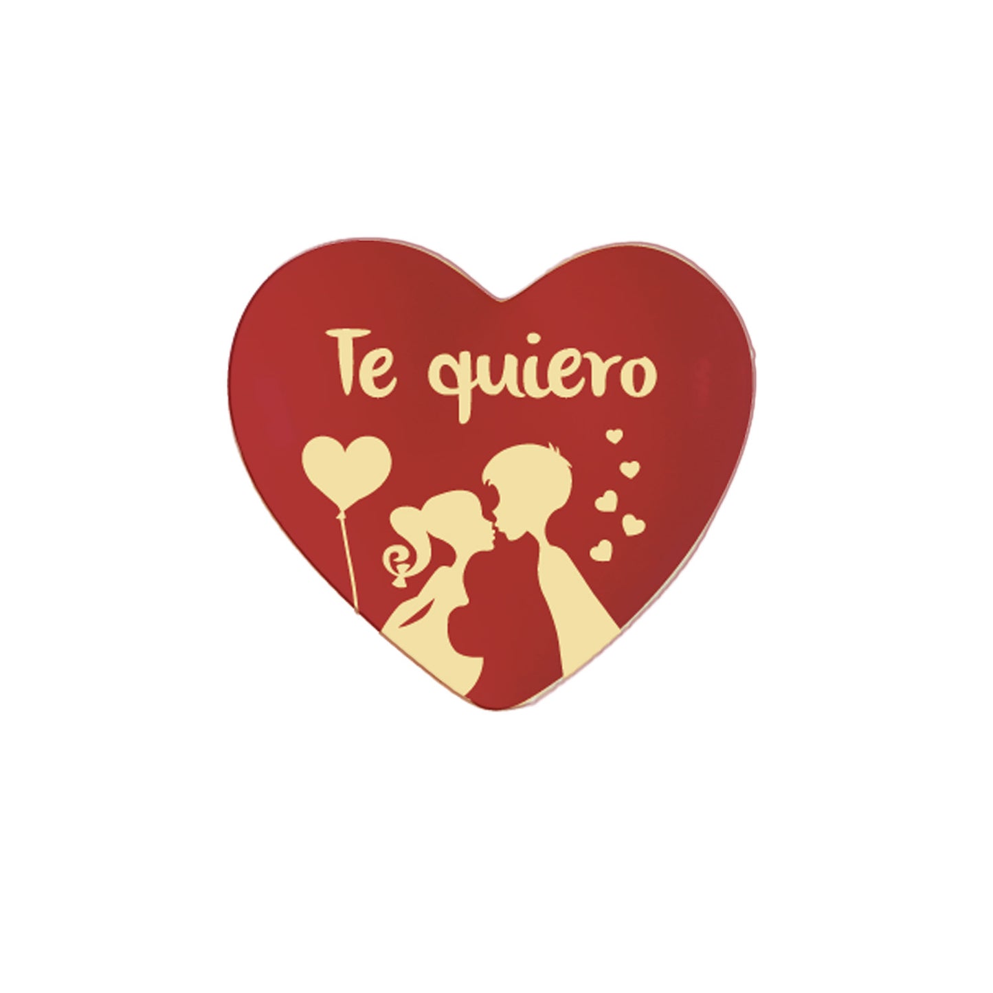CORAÇÃO DE CHOCOLATE BRANCO SE BEIJANDO CASAL 30X27MM