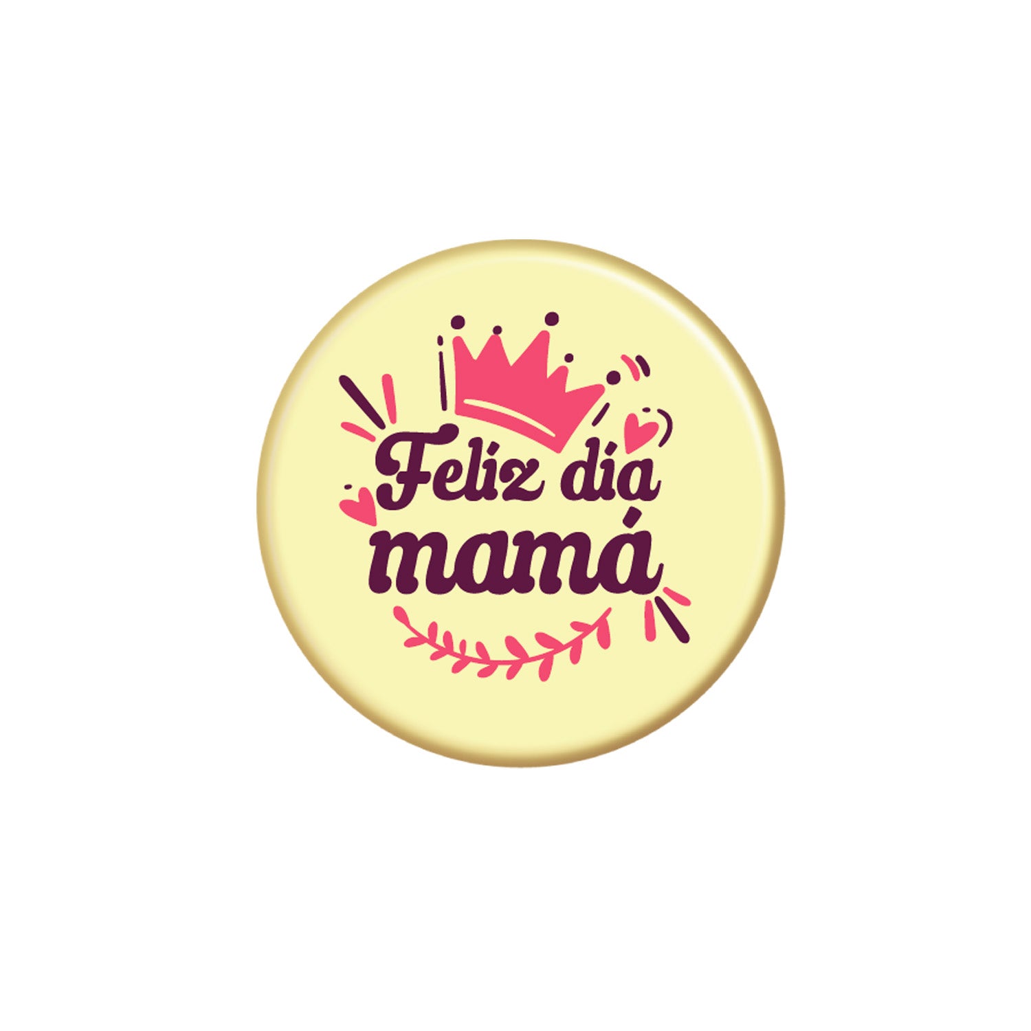 DISQUE EN CHOCOLAT BLANC FELIZ DÍA MAMÁ Ø 39MM