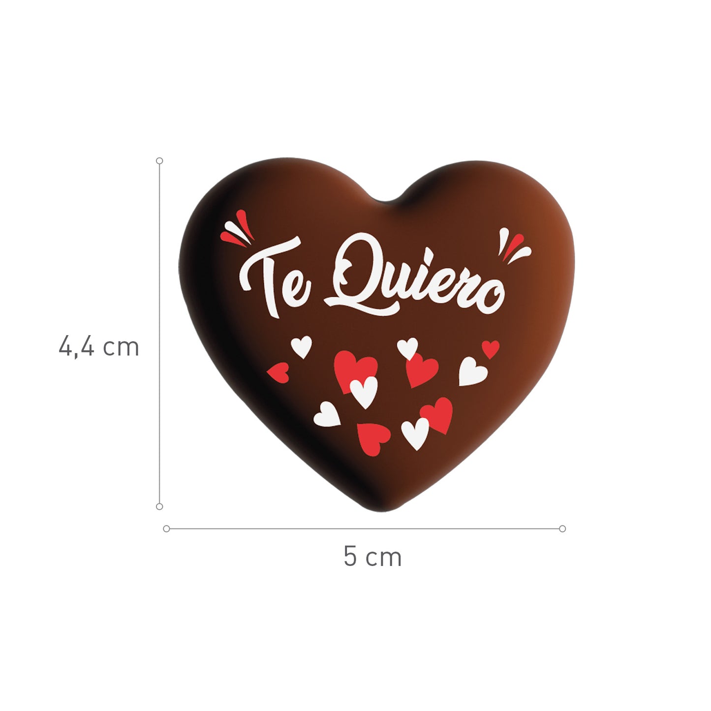 CORAÇÃO DE CHOCO PRETO TE QUIERO 50X44MM