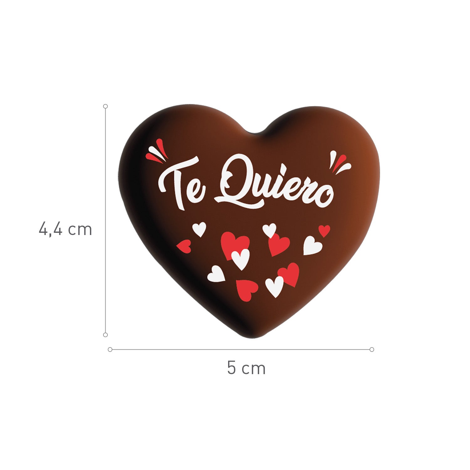 CORAÇÃO DE CHOCO PRETO TE QUIERO 50X44MM