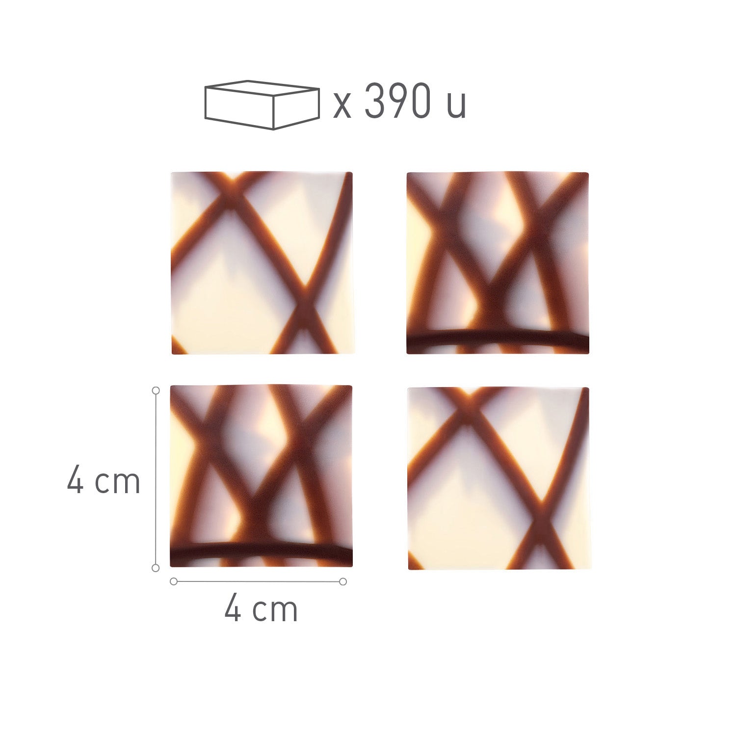 CARRÉ EN MARBRE CHOCOLAT BLANC 40X40MM