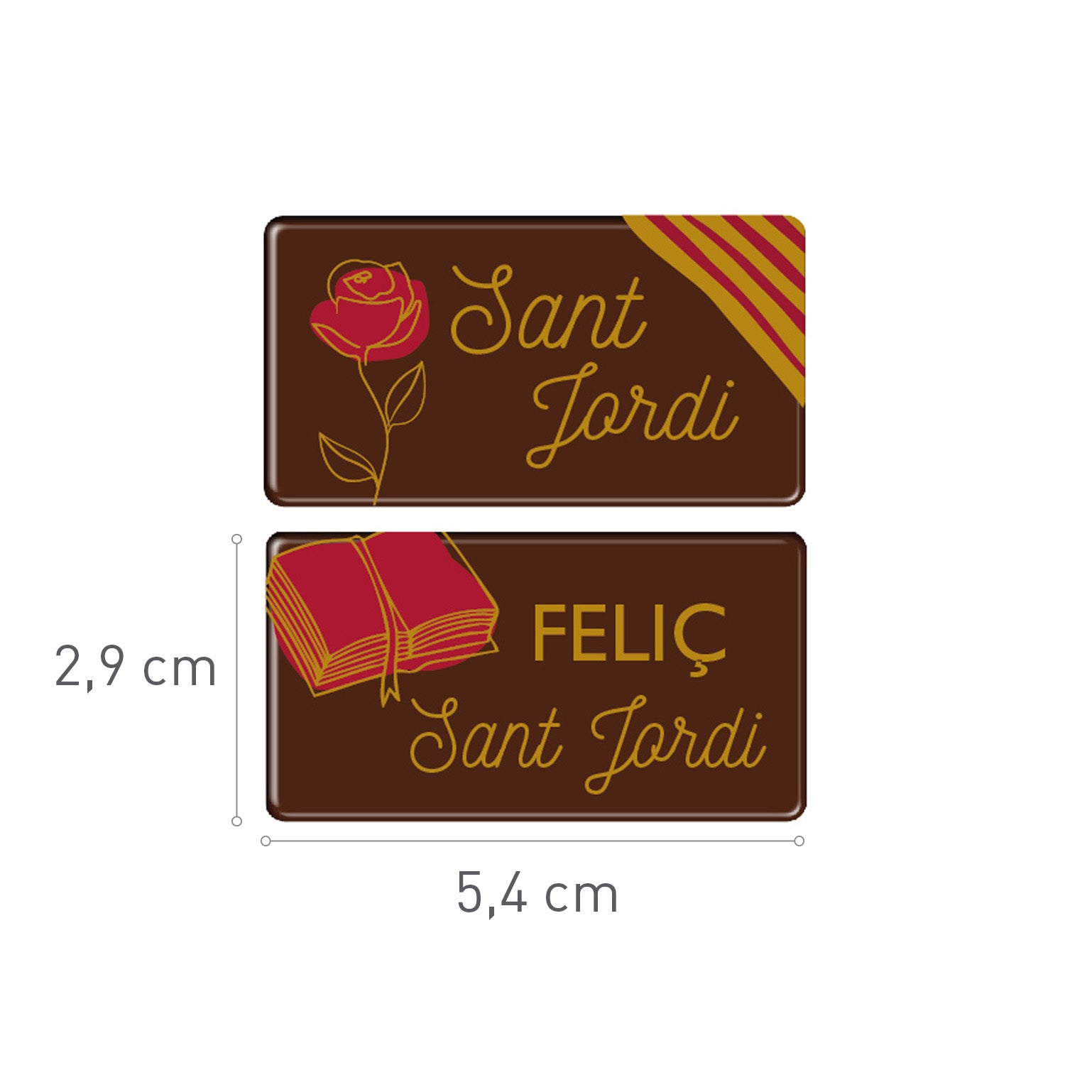 ASSIETTE CHOCOLAT NOIR SANT JORDI 54X29MM