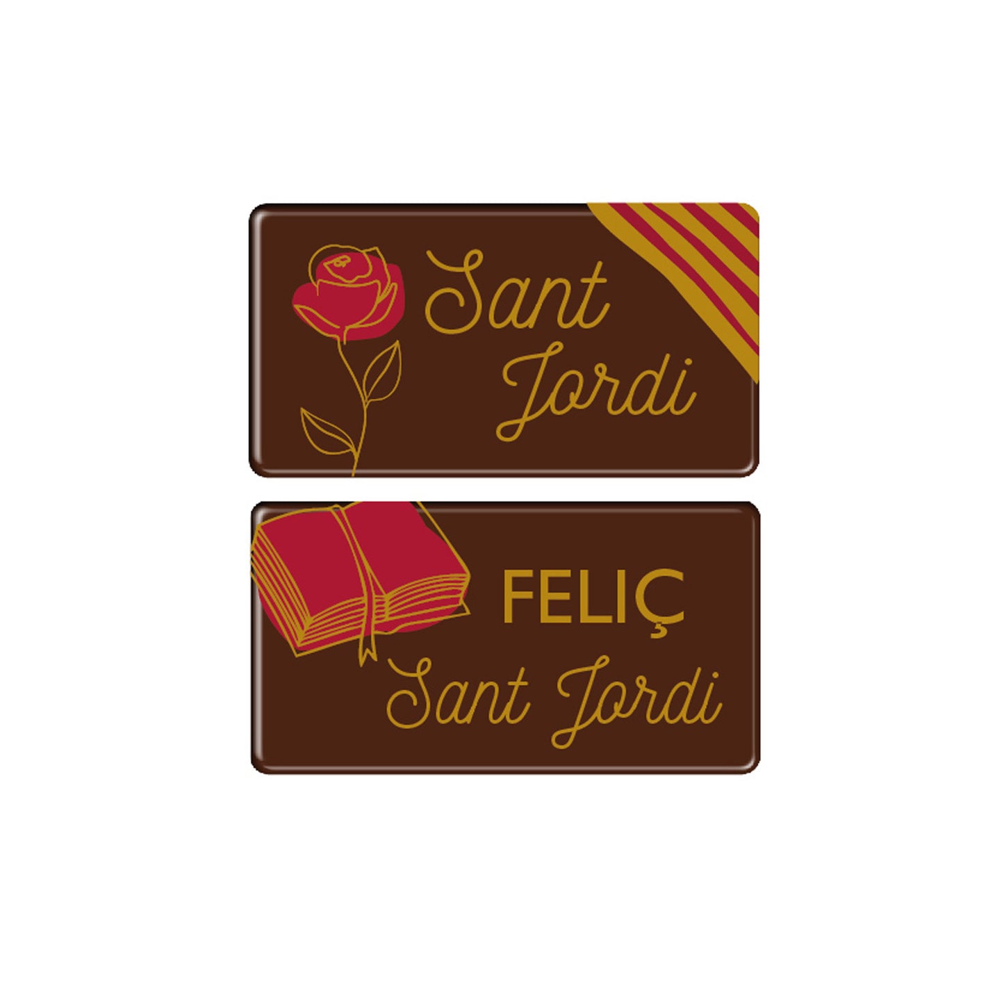 ASSIETTE CHOCOLAT NOIR SANT JORDI 54X29MM