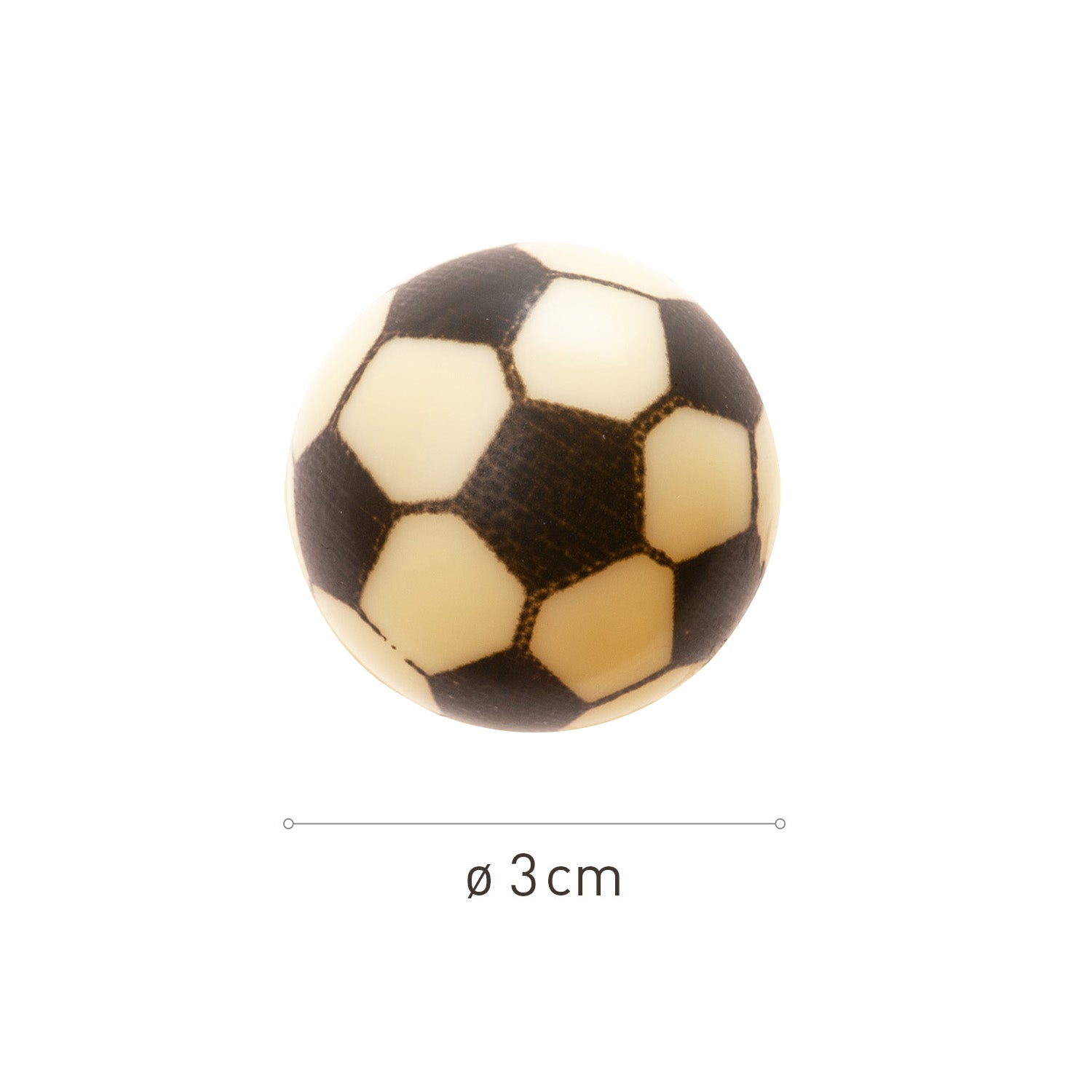 BOLA FÚTBOL DE CHOCOLATE BLANCO 3D Ø30MM