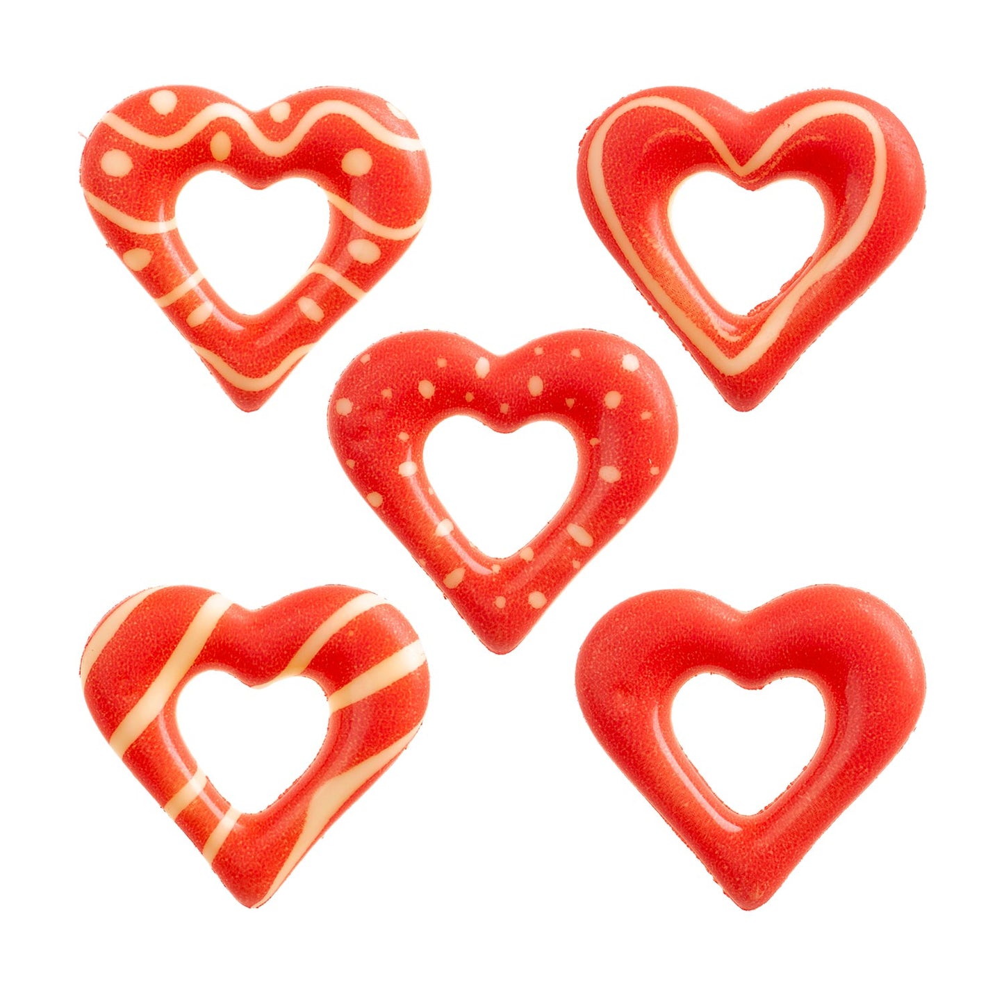 COEURS EN CHOCOLAT BLANC ASSORTIS AVEC TROU 33X31MM