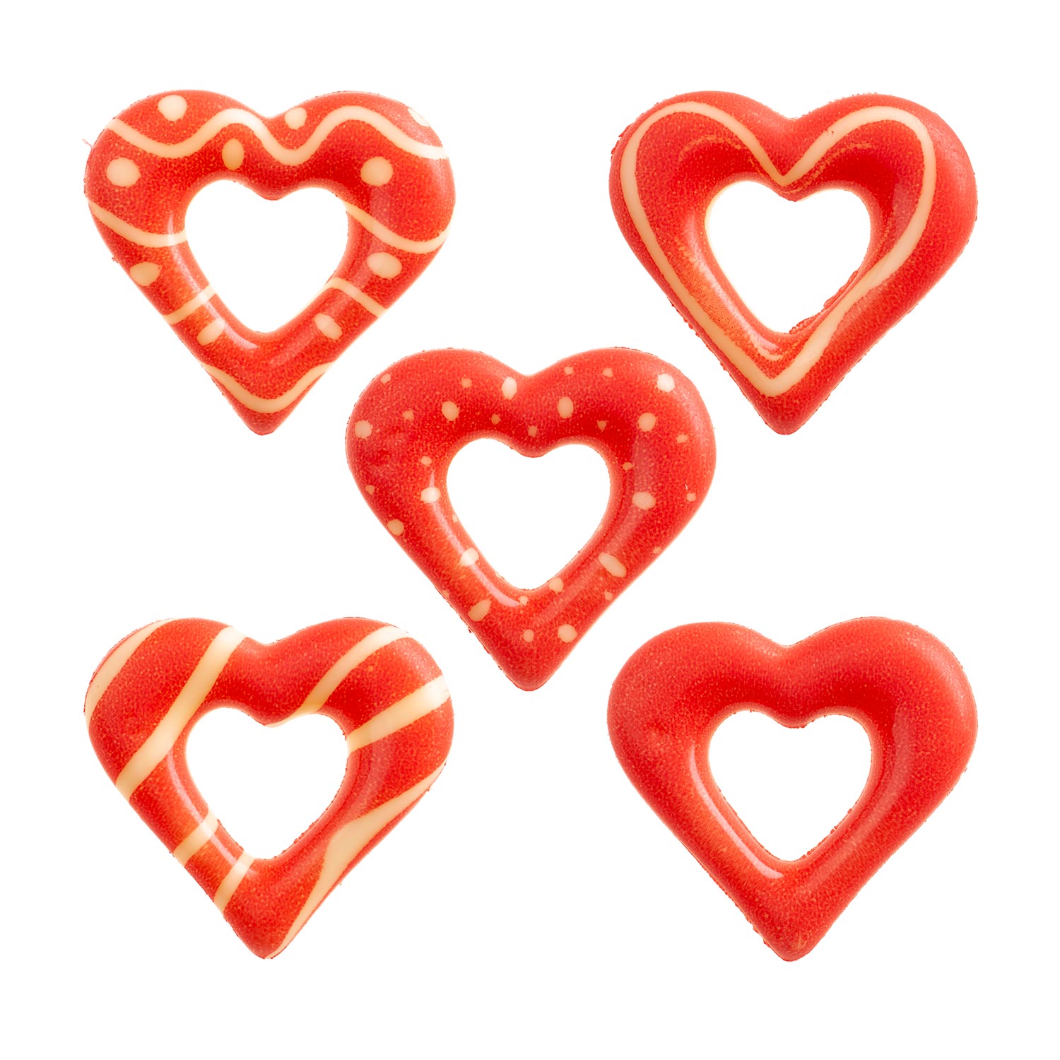 SURTIDO CORAZONES CHOCOLATE BLANCO CON HUECO 33X31MM