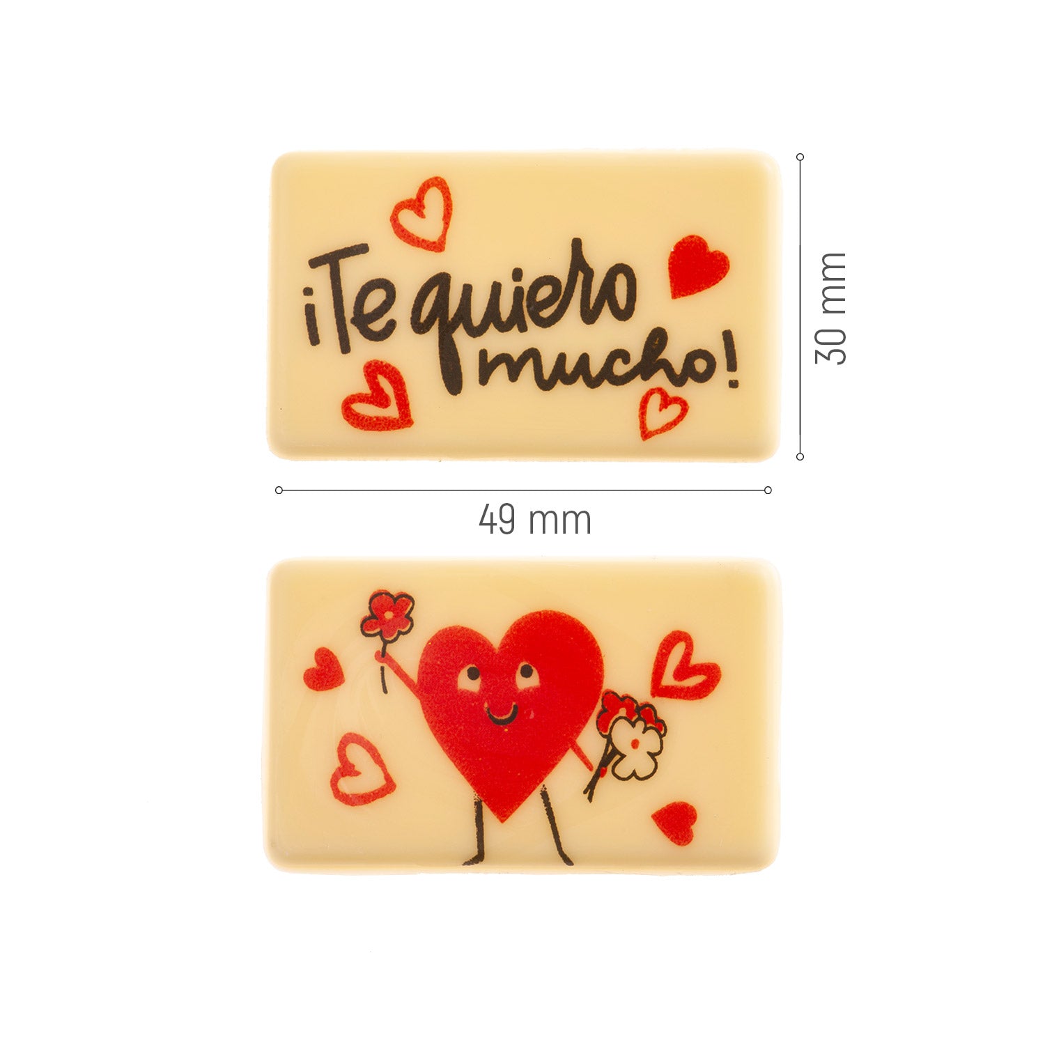 WHITE CHOCOLATE ASSORTED RECTANGULAR PLATE TQM 49X30MM