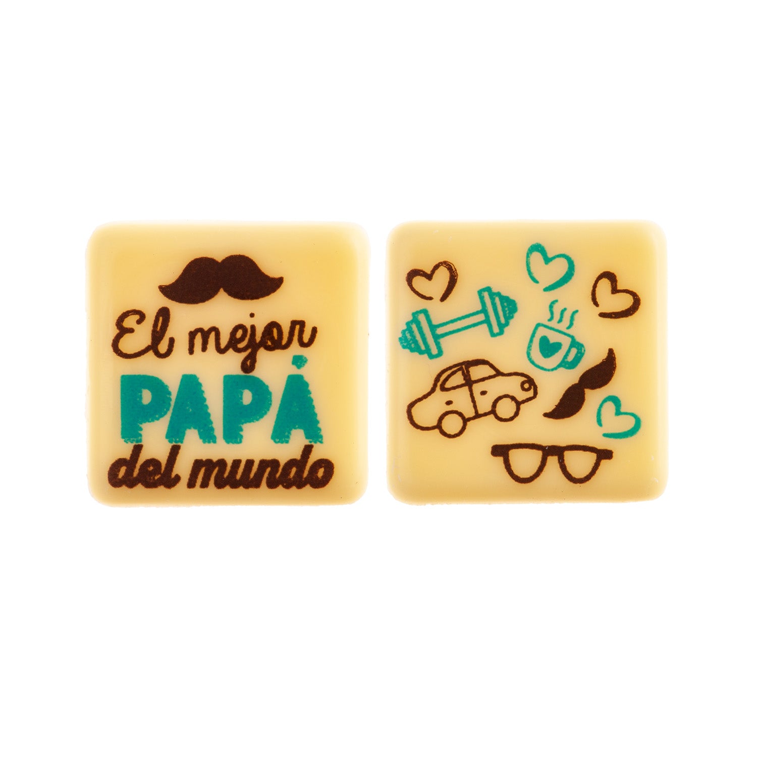 SURTIDO PADRE PLACA CUADRADA CHOCOLATE BLANCO 25X25MM