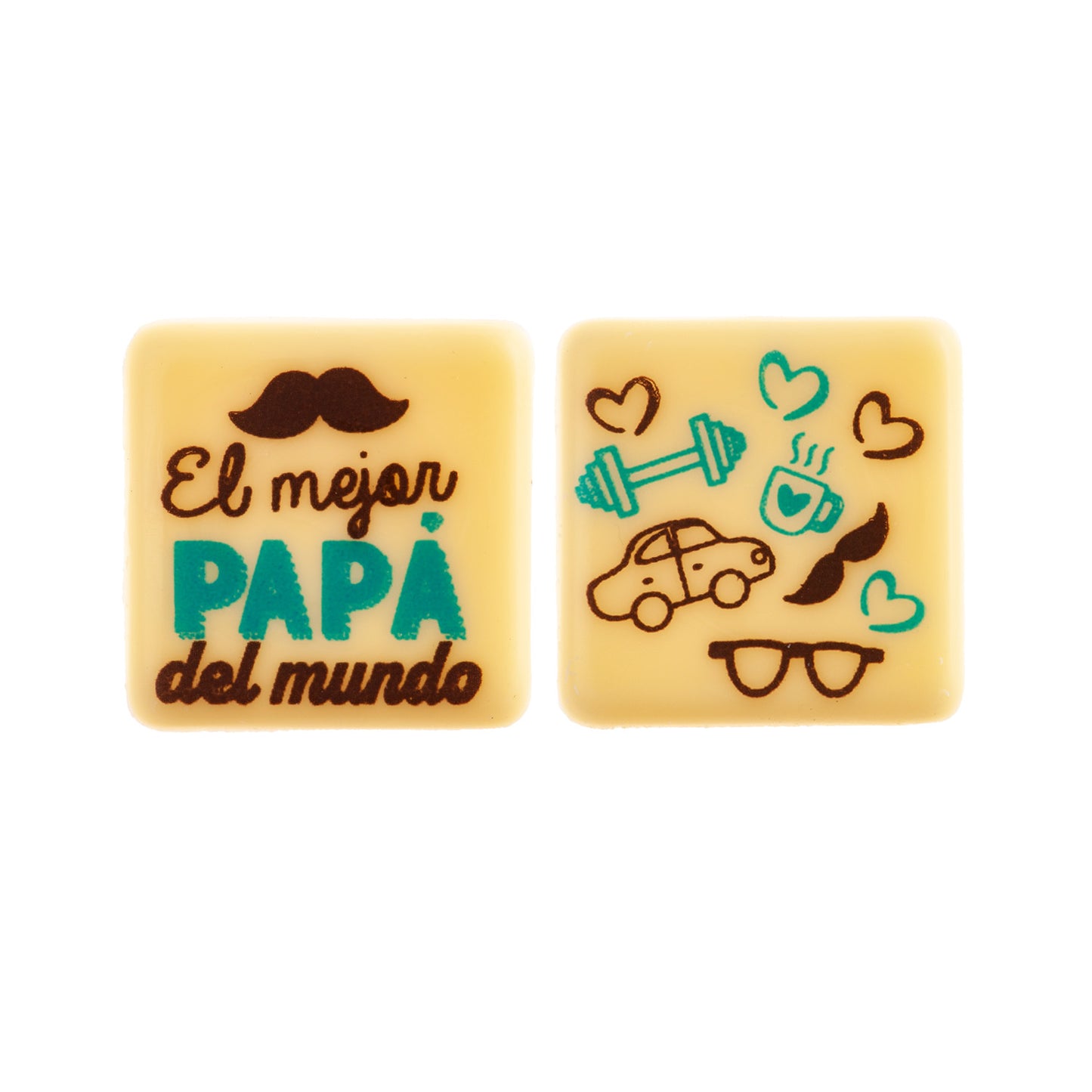 VARIEDADE PAI CHOCOLATE BRANCO PRATO QUADRADO 25X25MM