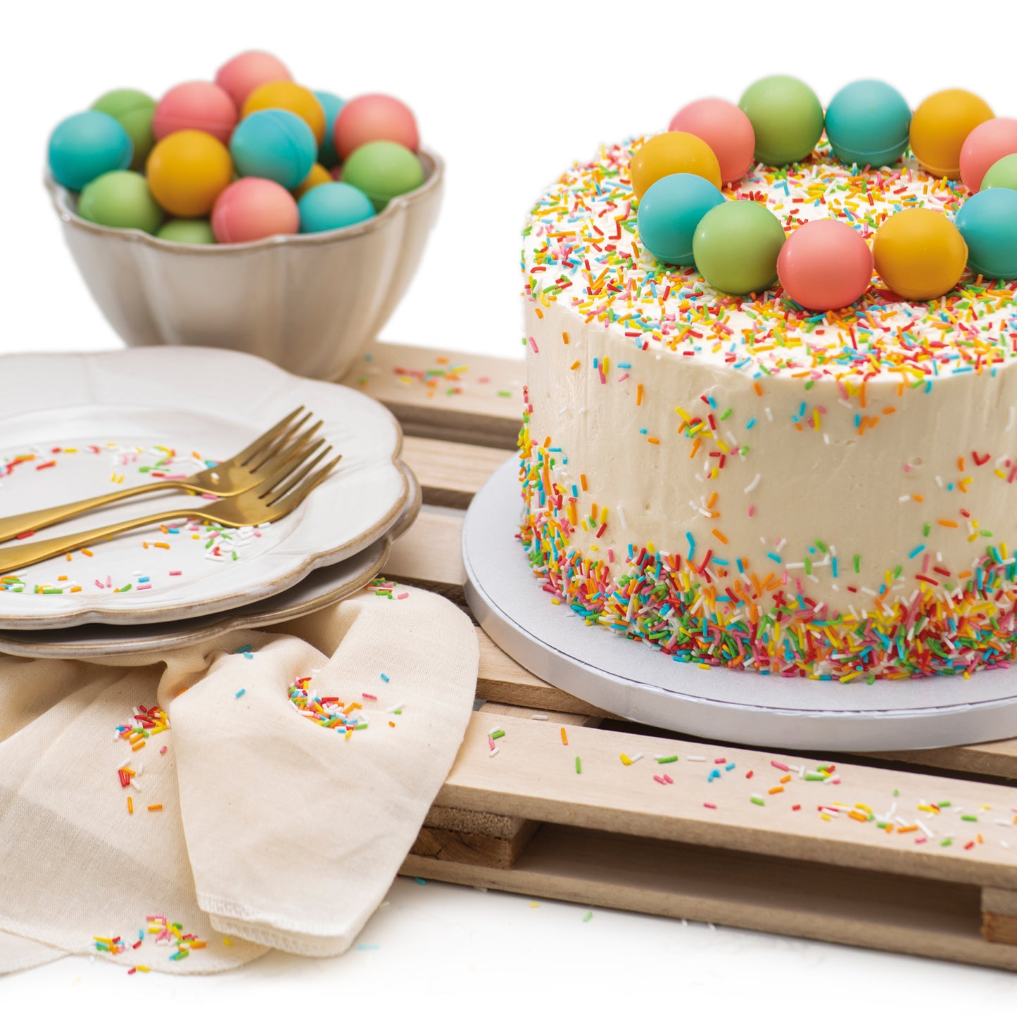 WHITE CHOCOLATE 3D SPHERES PASTEL COLORS Ø 30MM