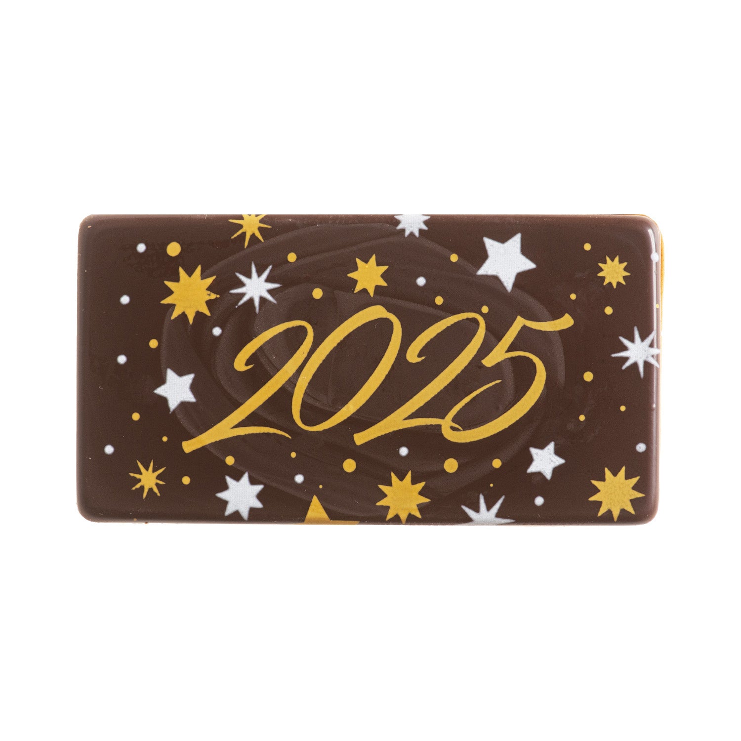 DECORACIÓN DE CHOCOLATE PLACA NAVIDAD 2025 54X29MM