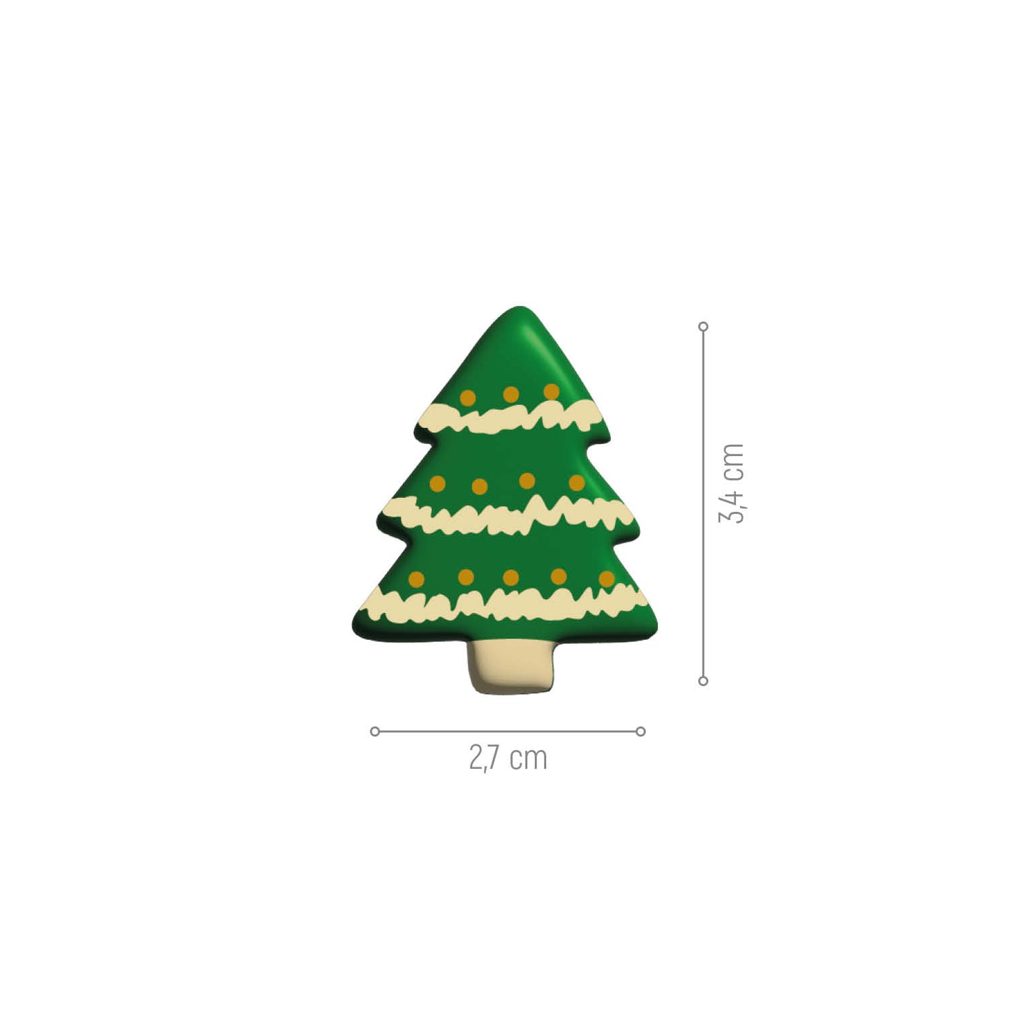 DÉCORATION ASSORTIS DE SAPINS DE NOËL CHOCO BLANCS 34X27MM