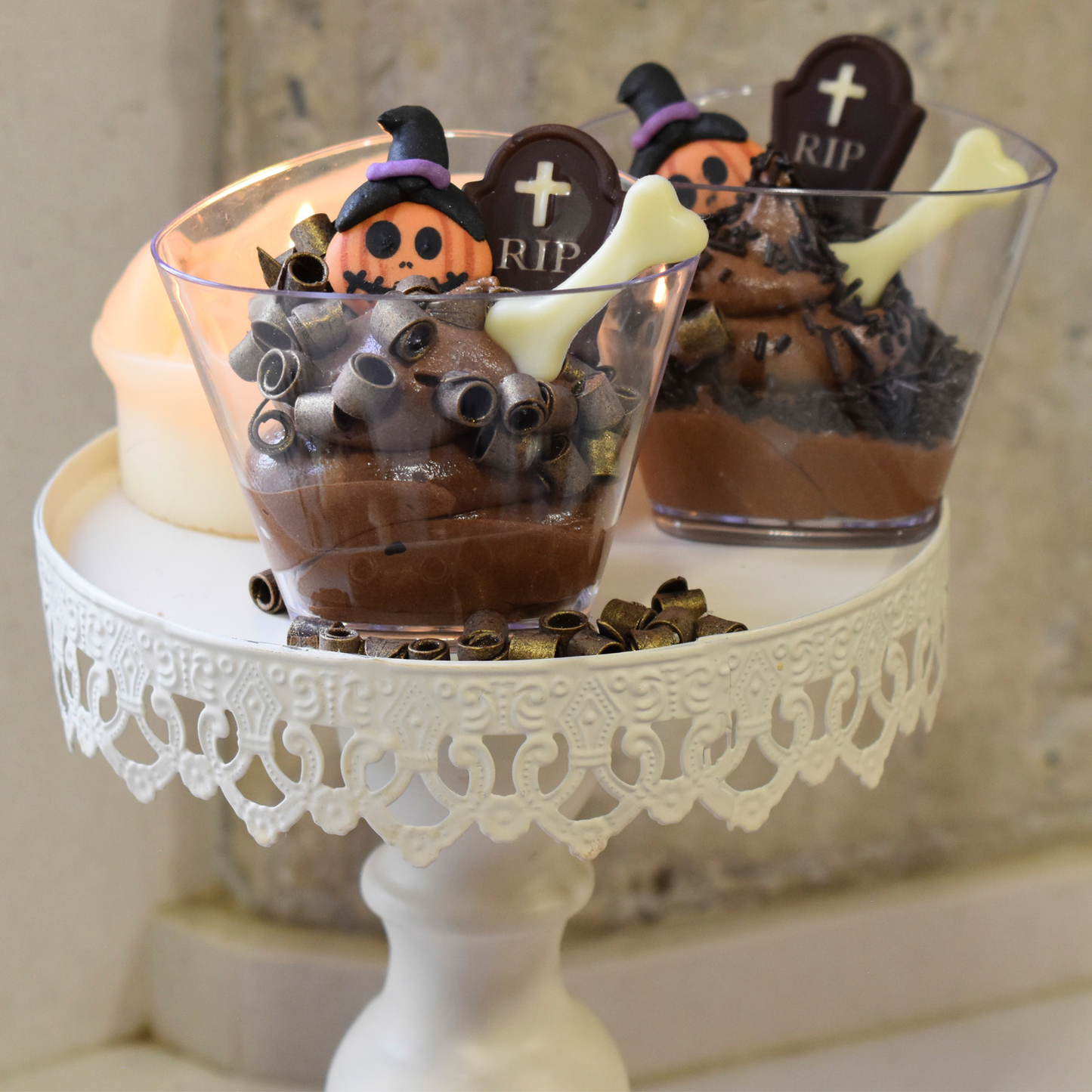 DECORACION CHOCO BLANCO SURTIDO CEMENTERIO 4 MODELOS 80 UDS