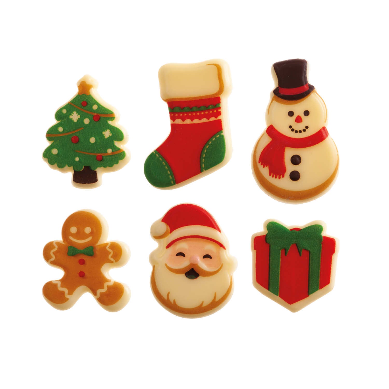 ASSORTIMENT DE NOËL PÈRE NOËL CHOCO BLANC 35MM ENVIRON