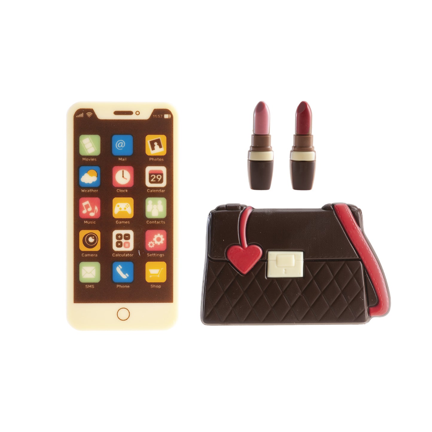 SAC DE DÉCORATION CHOCOLAT ET KIT DE MAQUILLAGE 4 PCS