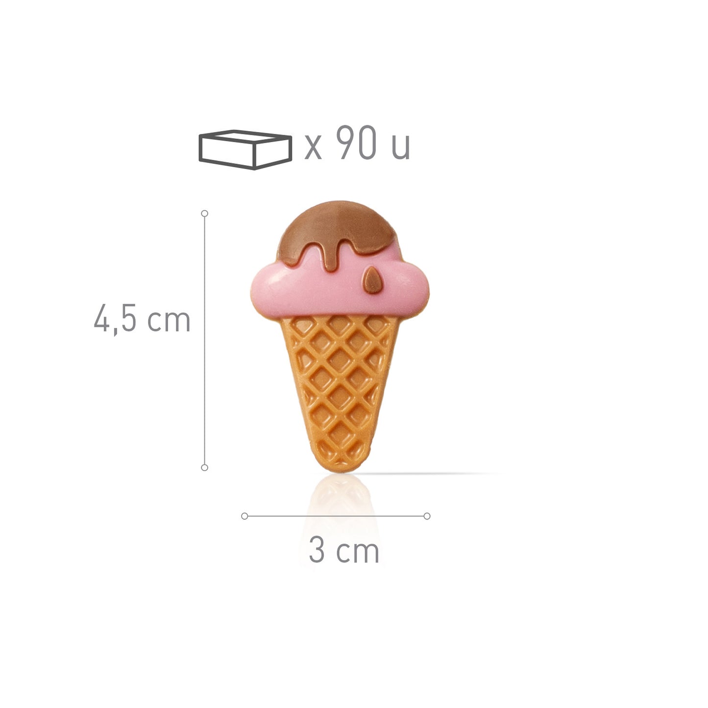 GELADO DE CHOCOLATE BRANCO 41-70MM