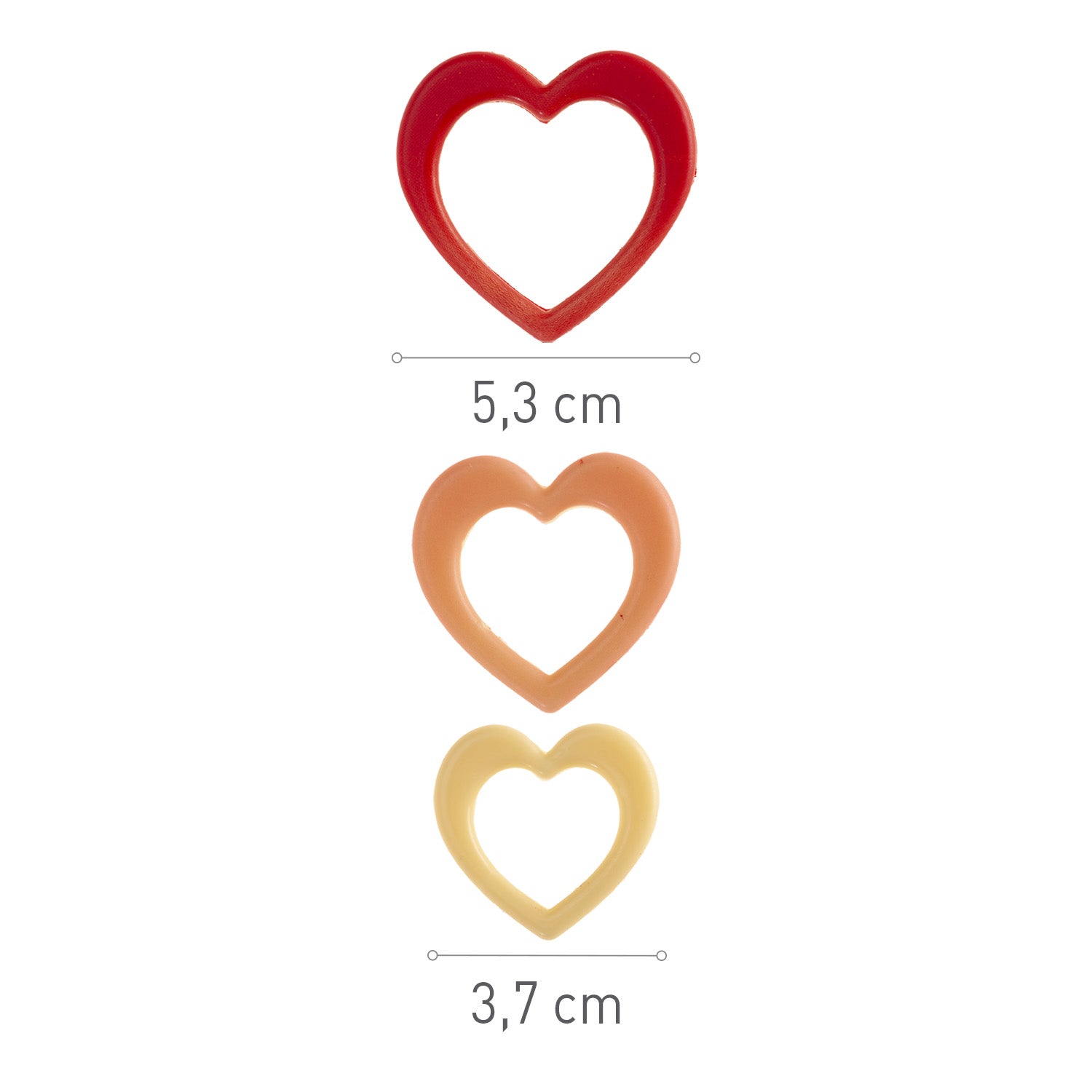 ASSORTMENT WHITE CHOCOLATE HEARTS 37-53MM