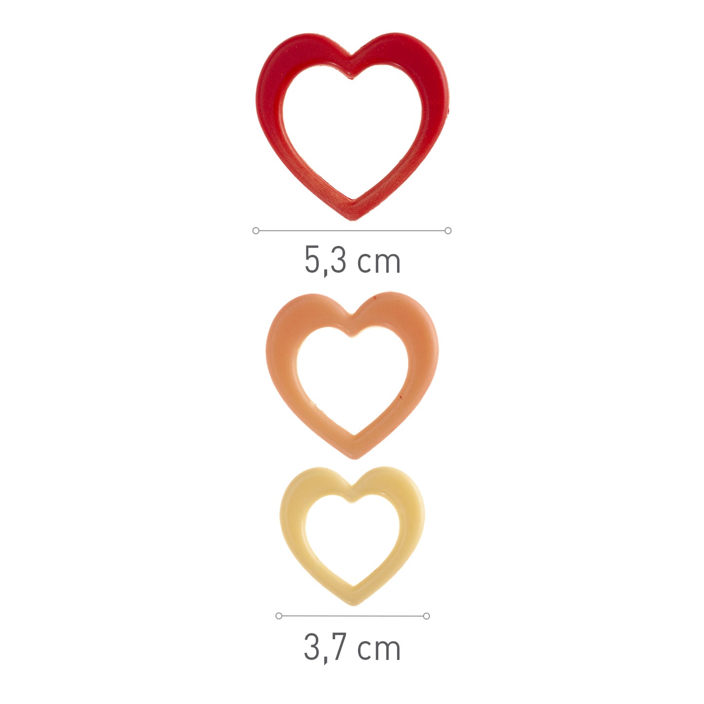 ASSORTMENT WHITE CHOCOLATE HEARTS 37-53MM