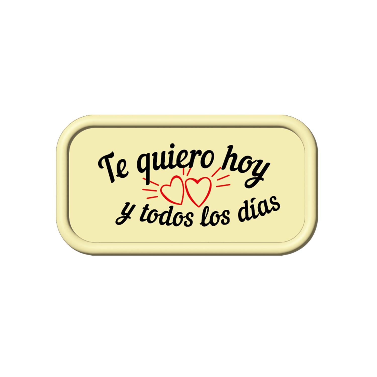PLACA RECTANGULAR CHOCO BLANCO TQ TODOS LOS DIAS 54X29MM