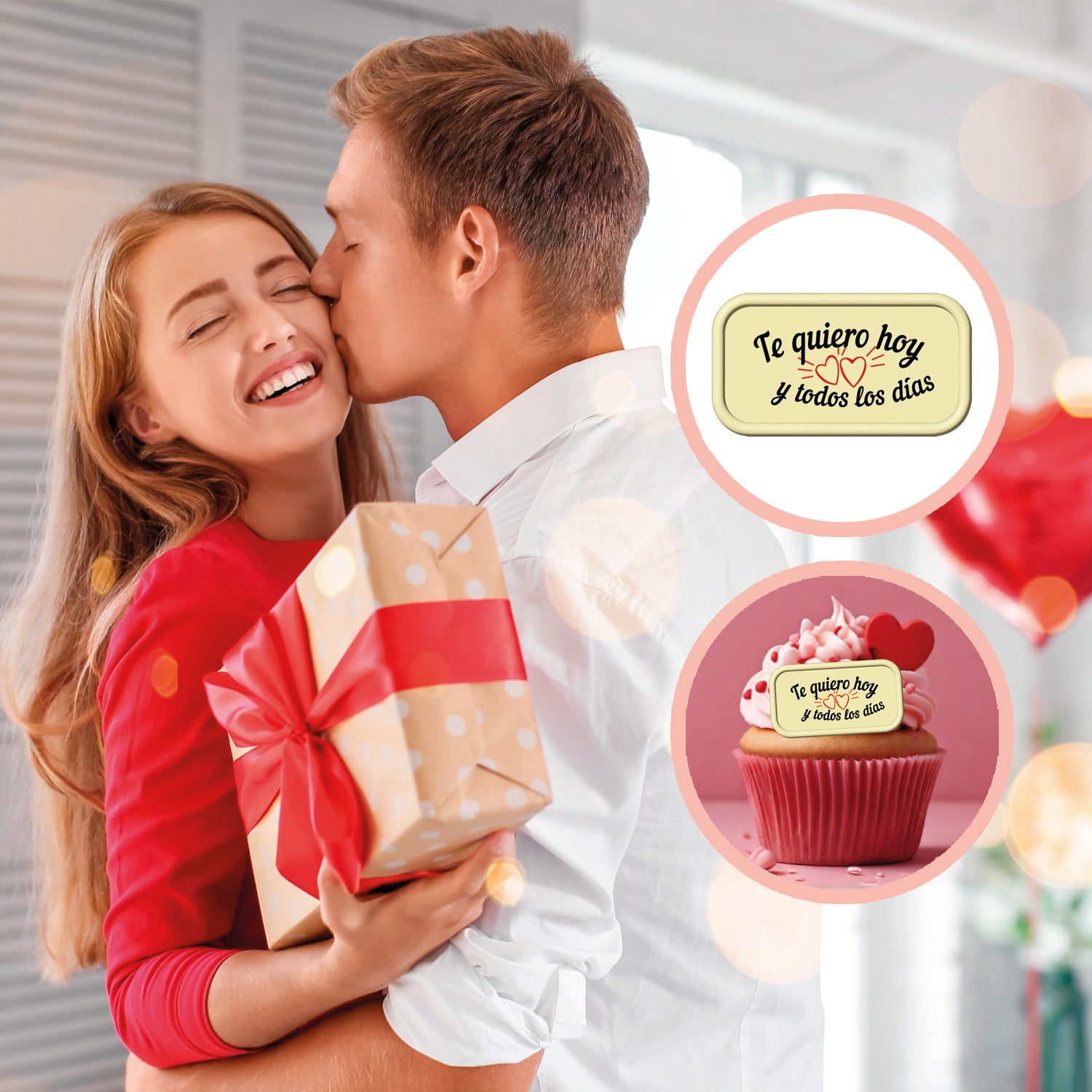 PLACA RECTANGULAR CHOCO BLANCO TQ TODOS LOS DIAS 54X29MM