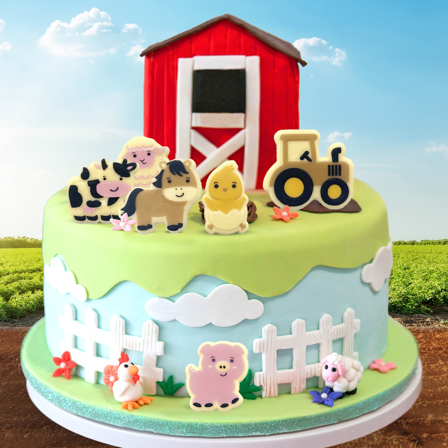 ASSORTIMENT ANIMAUX DE FERME CHOCOLAT BLANC