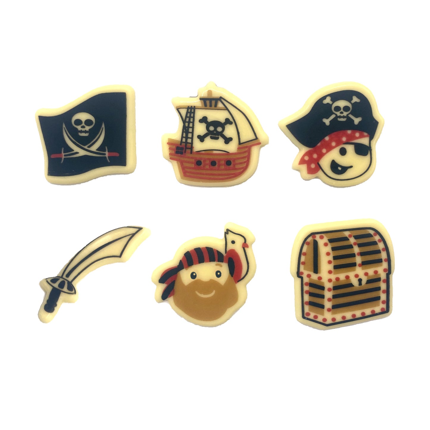 ASSORTED WHITE CHOCOLATE PIRATES 39MM
