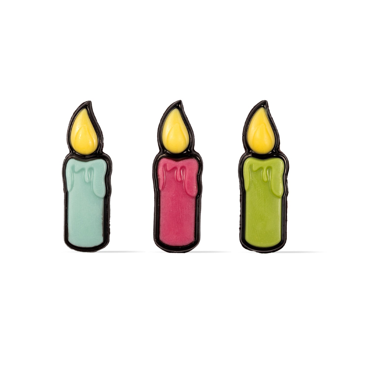 BOUGIES ASSORTIES CHOCOLAT COMIQUE 15X45MM