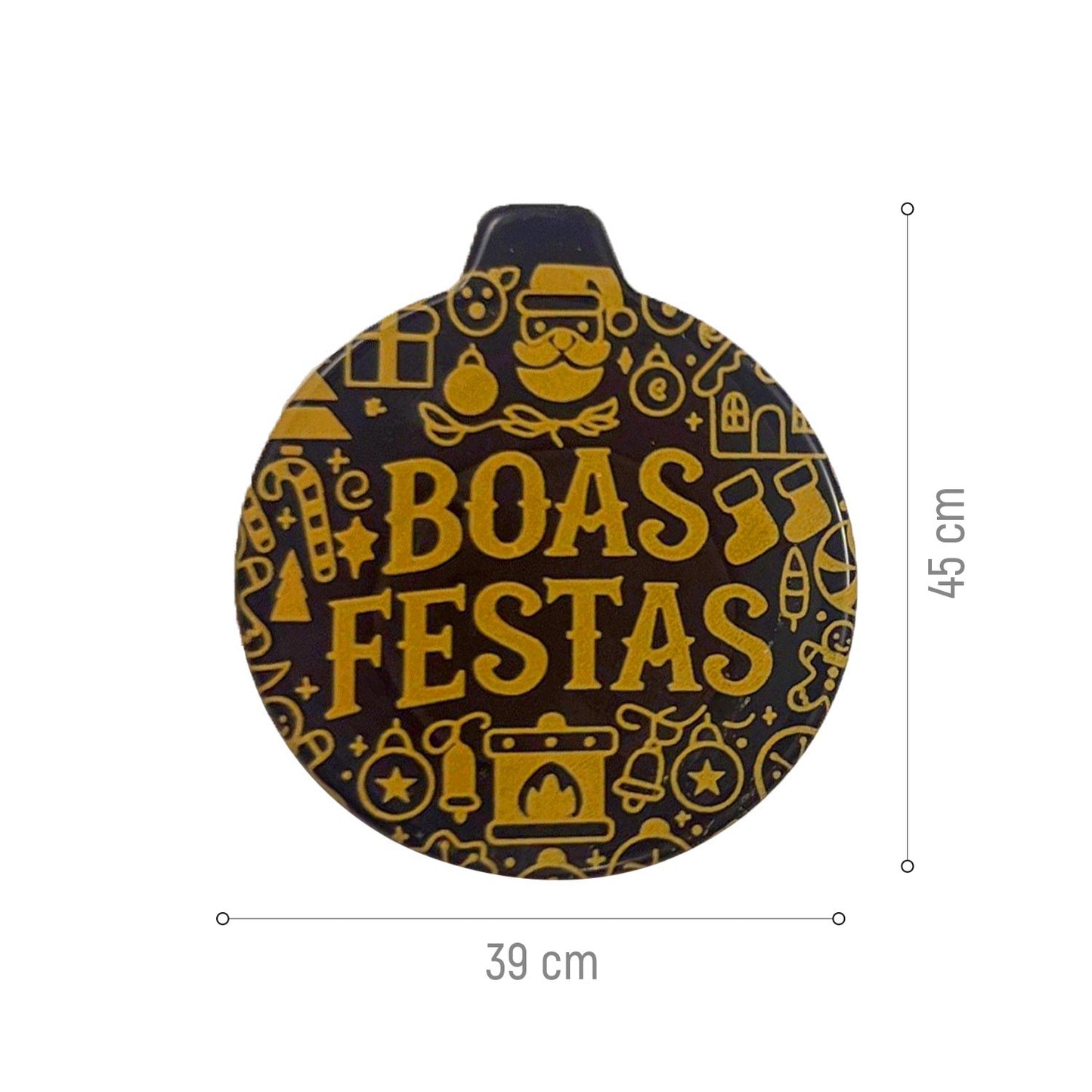 BOAS FESTAS DARK CHOCOLATE SIGN 39X45MM