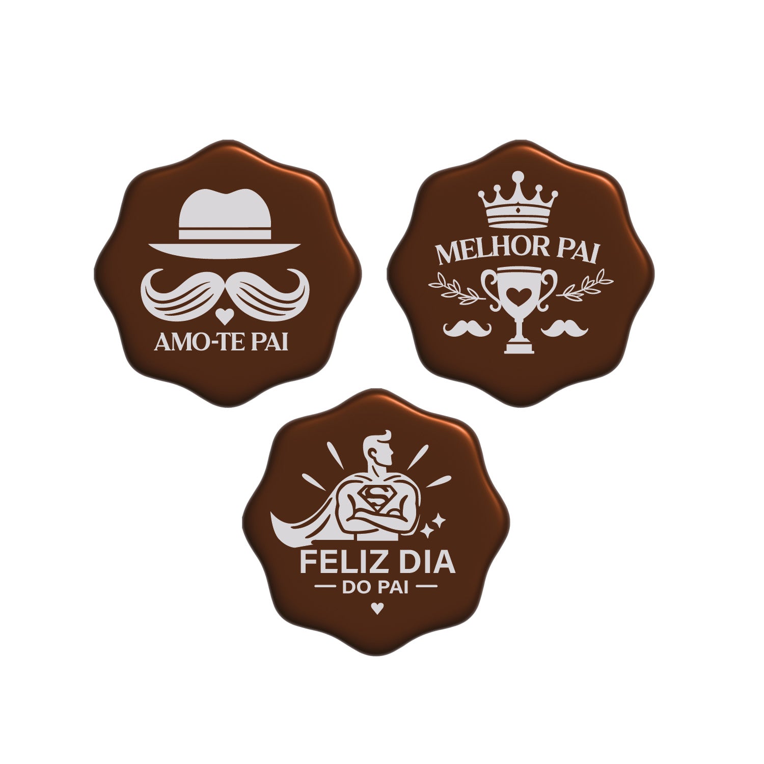 LETRERO CHOCOLATE NEGRO DÍA DEL PADRE PORTUGAL 3 - 4CM