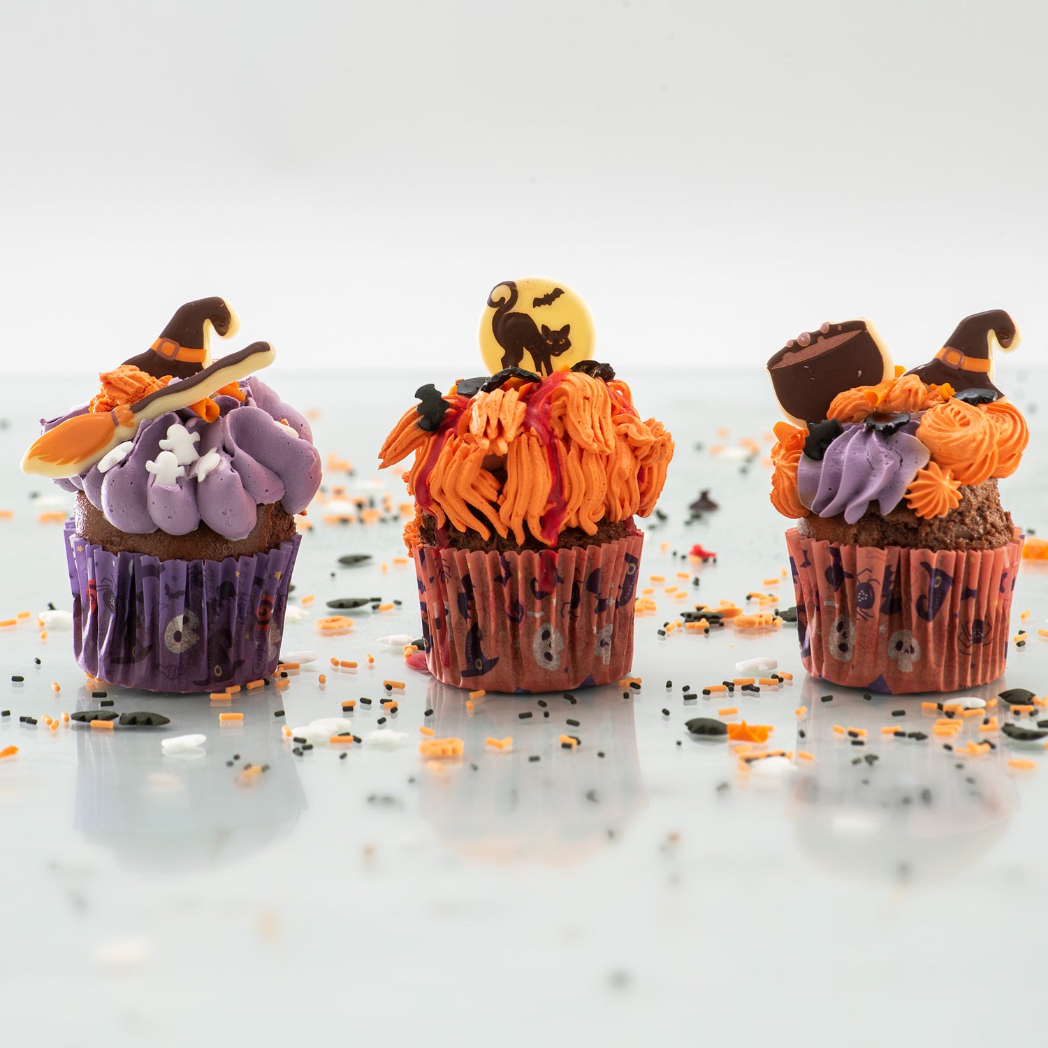 SORTIDO VASSOURA DE HALLOWEEN, ABÓBORA, GATO -35MM APROX