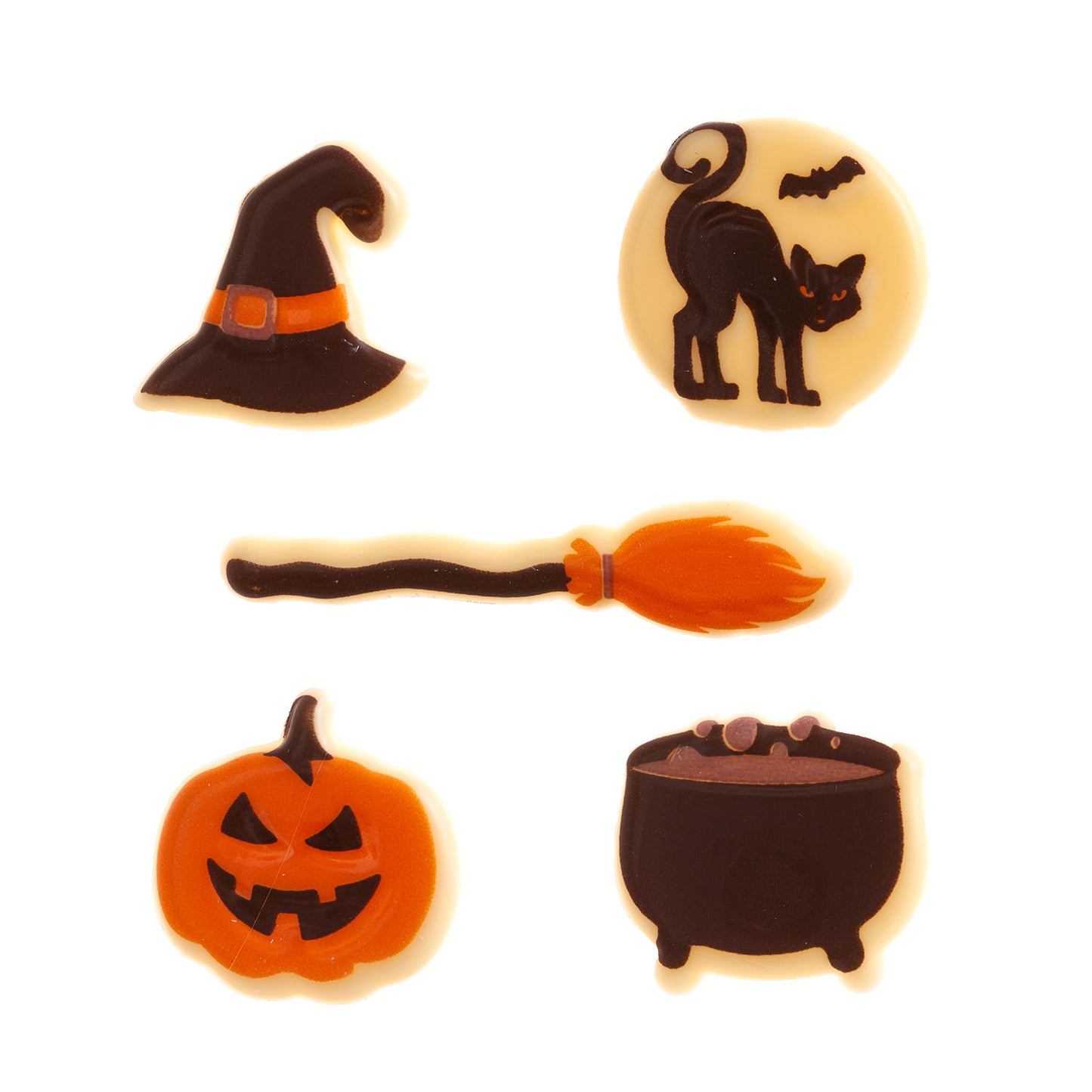 SORTIDO VASSOURA DE HALLOWEEN, ABÓBORA, GATO -35MM APROX