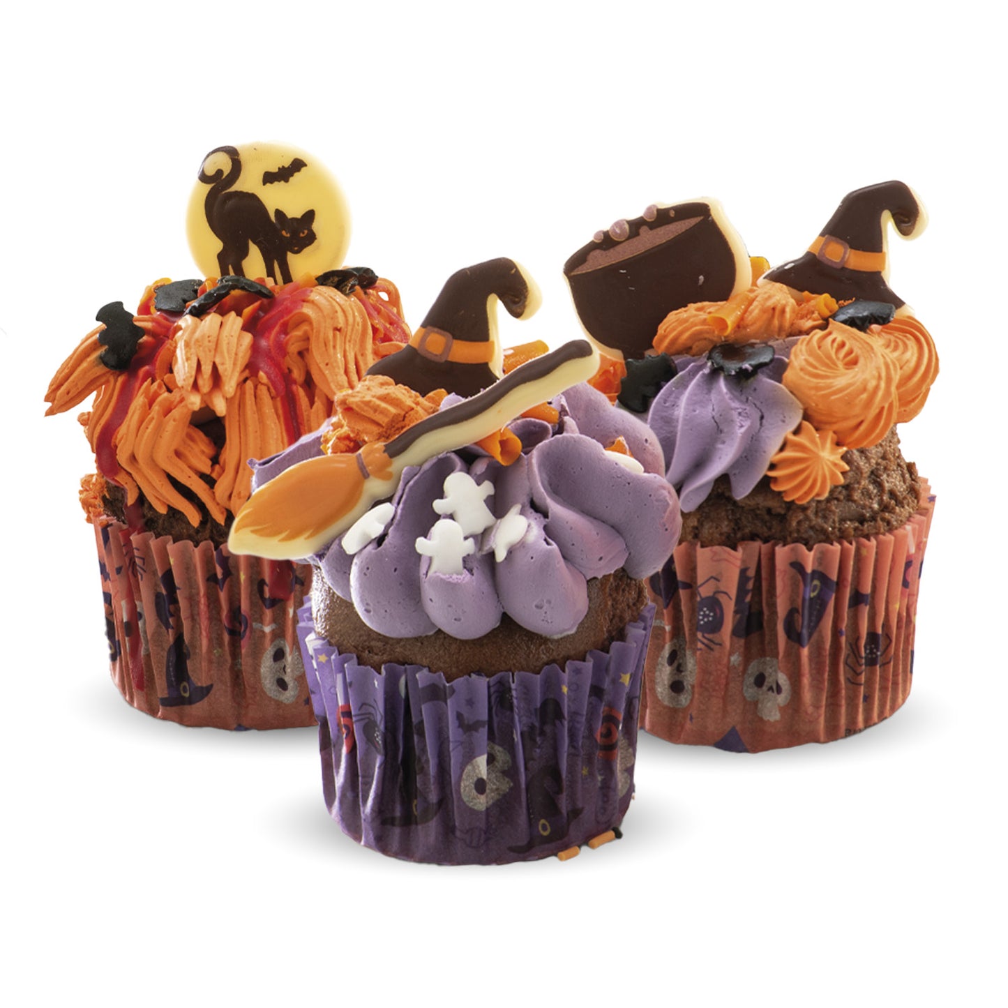 SORTIDO VASSOURA DE HALLOWEEN, ABÓBORA, GATO -35MM APROX