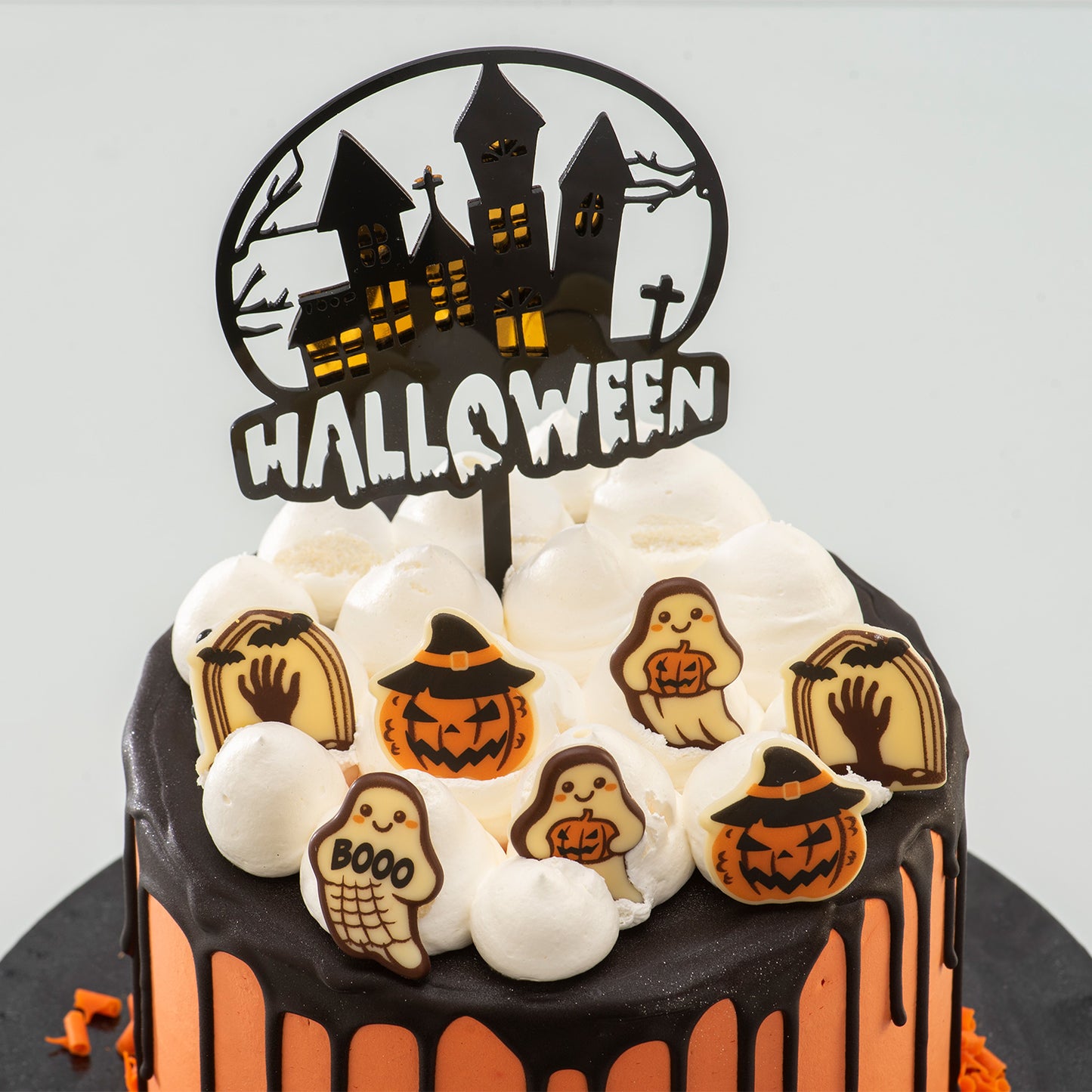 ASSORTIMENT D'HALLOWEEN FANTÔMES, TOMBE ET CITROUILLE