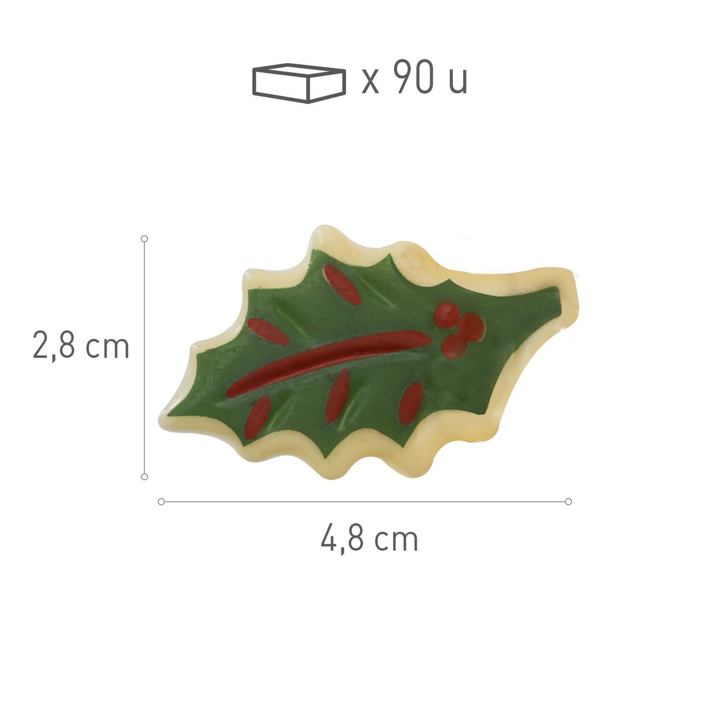 FIGURINA DI CIOCCOLATO FOGLIA DI AGRIFOGLIO NATALE