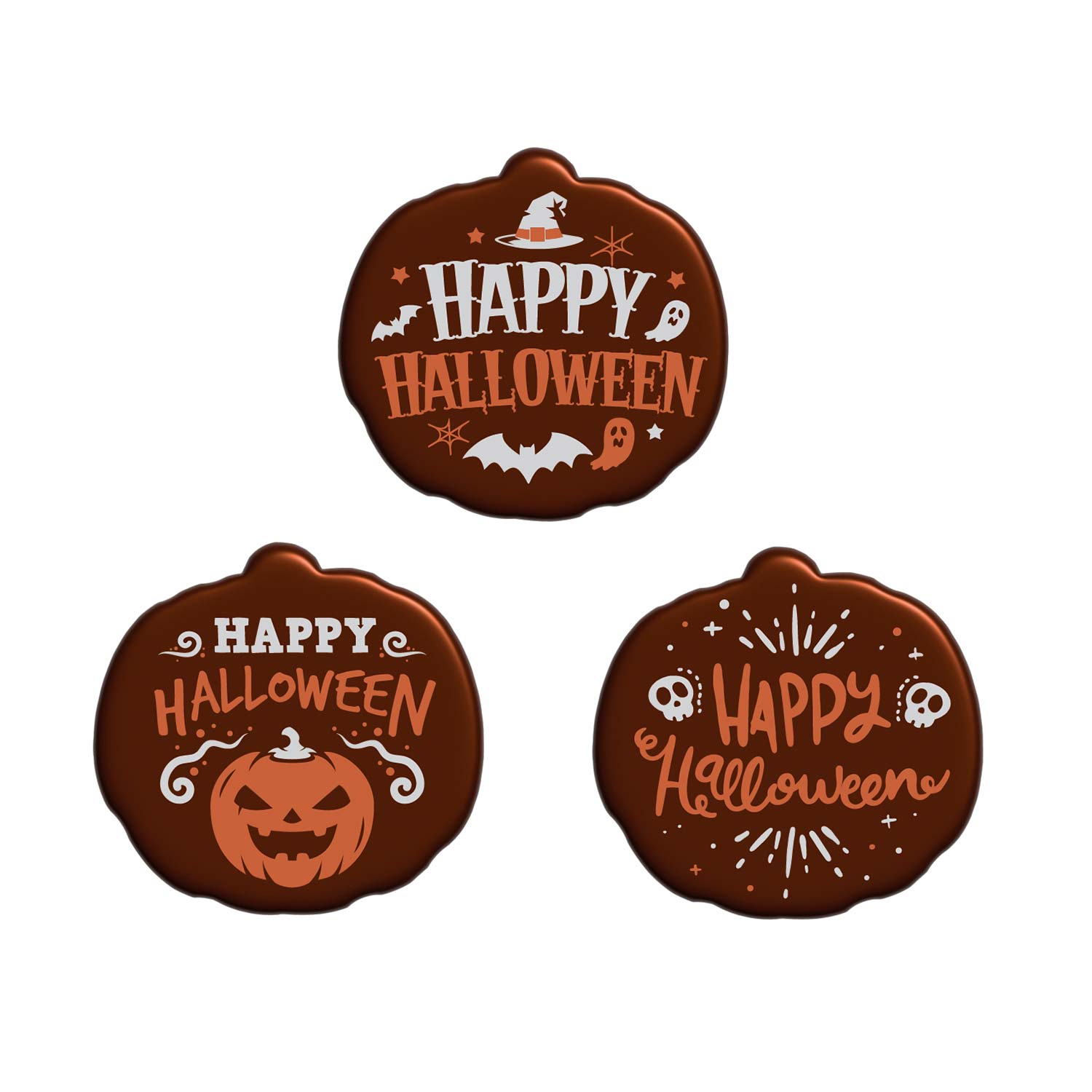 LETRERO CHOCO NEGRO SURTIDO HAPPY HALLOWEEN 3 MODELOS 54 UDS