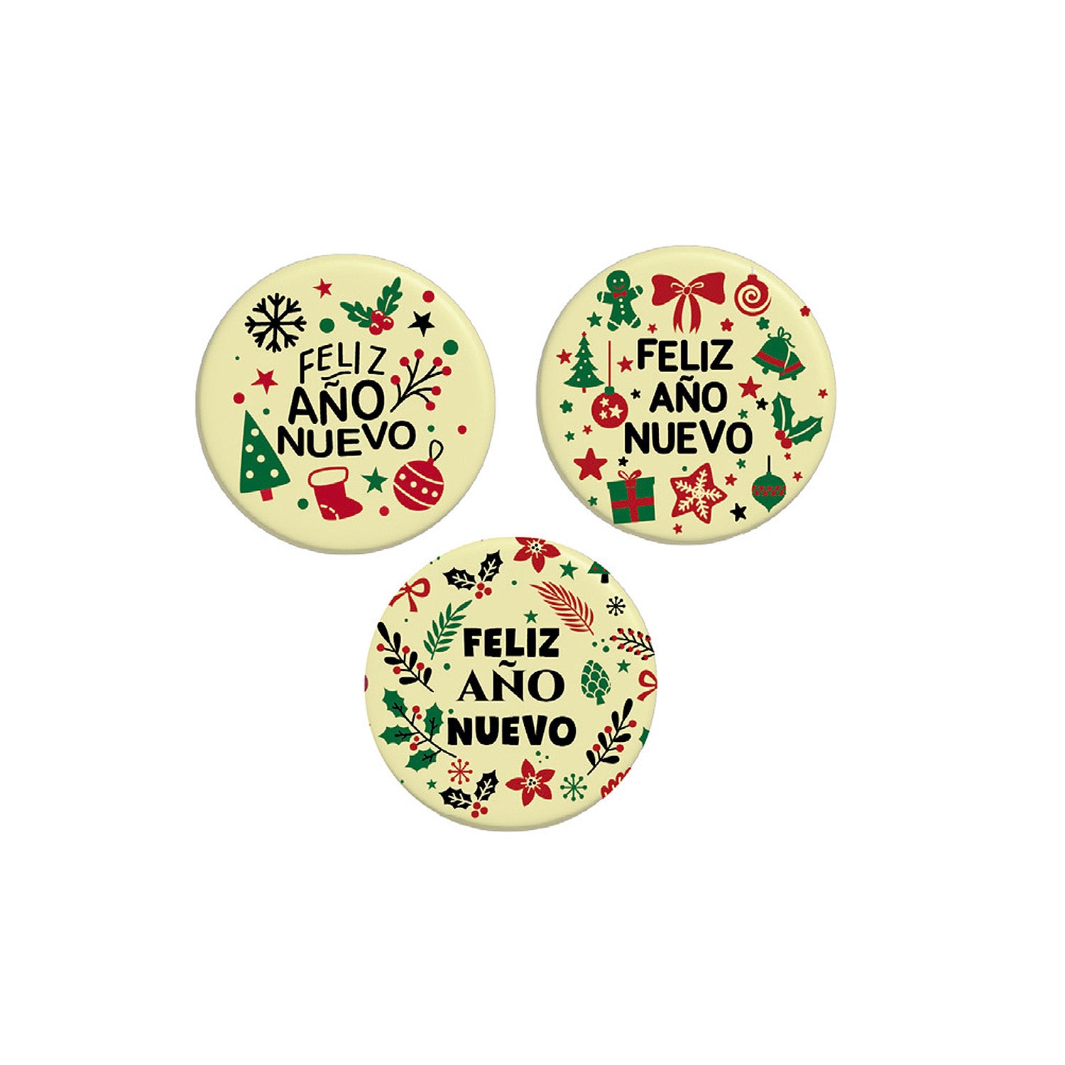 ASSORTIMENT CHOCO BLANC BONNE ANNÉE 39 MM