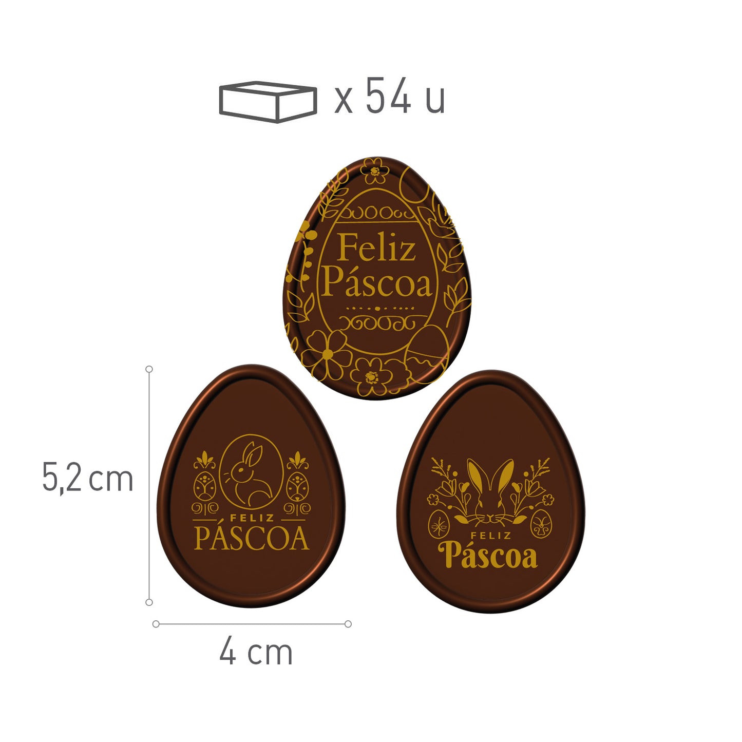 HAPPY EASTER HAPPY CHOCOLATE BLACK PORTUGAL 40 x 52 MM