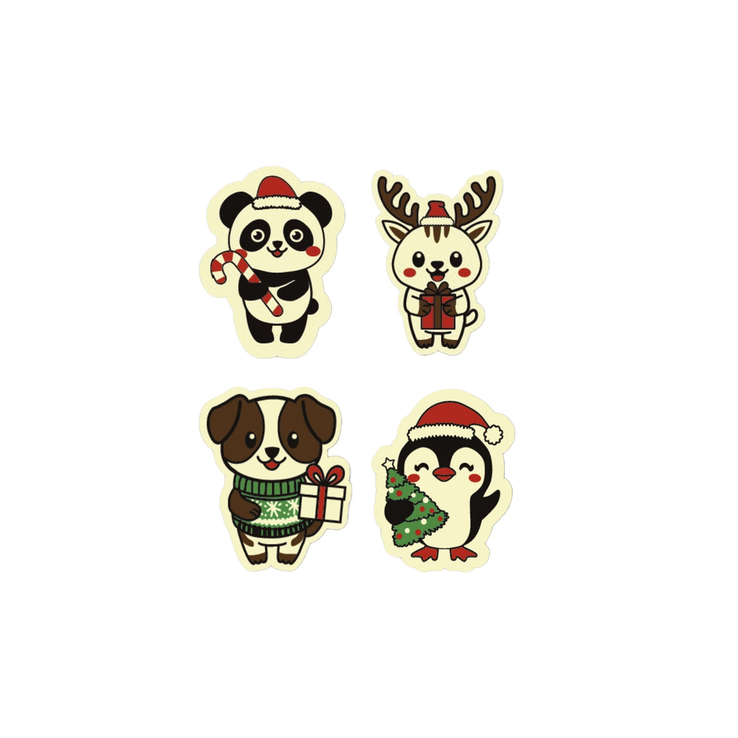 CAIXA DE CHOCOLATE BRANCO COM ANIMAIS DE NATAL VARIADOS 32 U