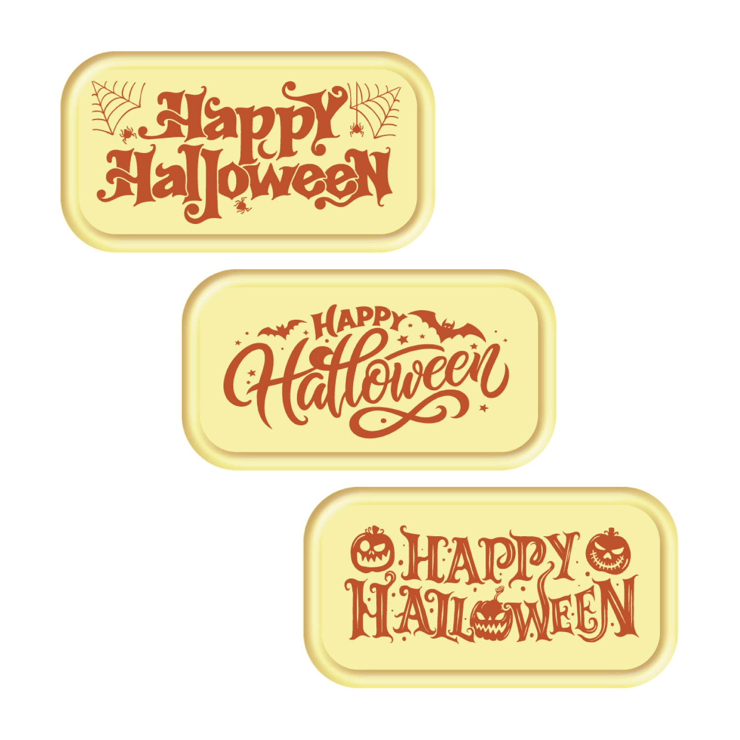 SIGN ASSORTED WHITE CHOCOLATE HAPPY HALLOWEEN 75 PCS