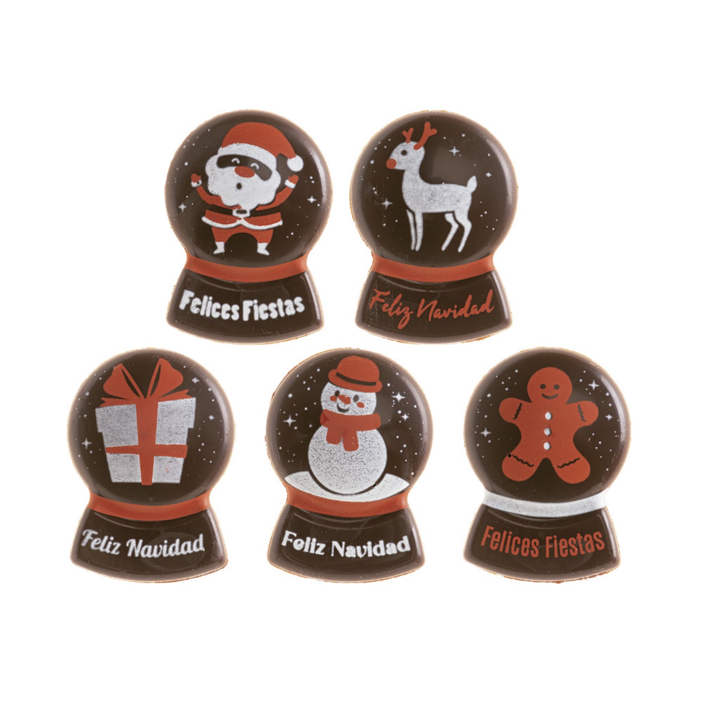 BOULES DE NEIGE DE NOËL ASSORTIES CHOCO NOIR 120 PCS.