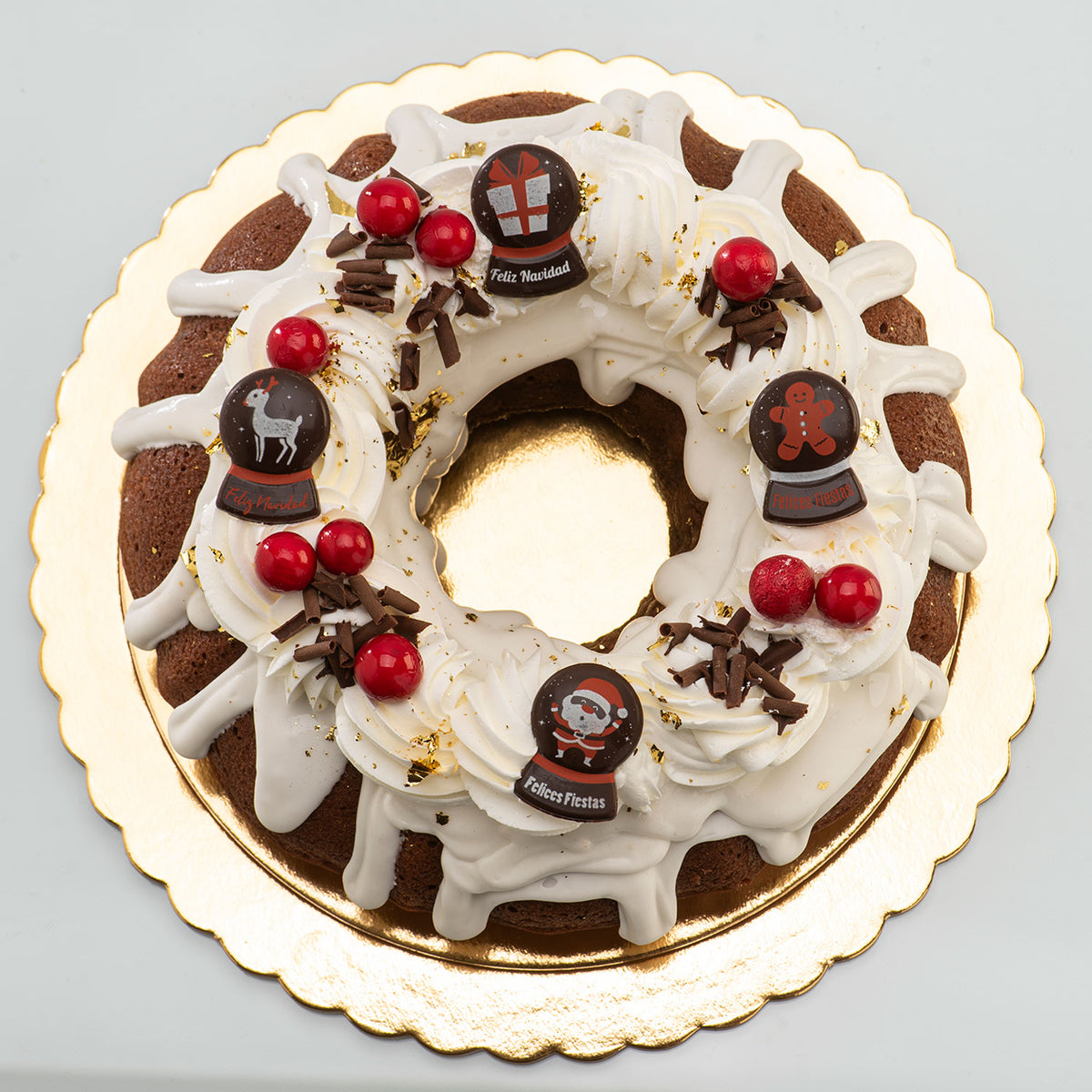 DÉCORATION EN CHOCOLAT NOIR ASSORTI BOULE À NEIGE 5 MODÈLES 120 UNITÉS
