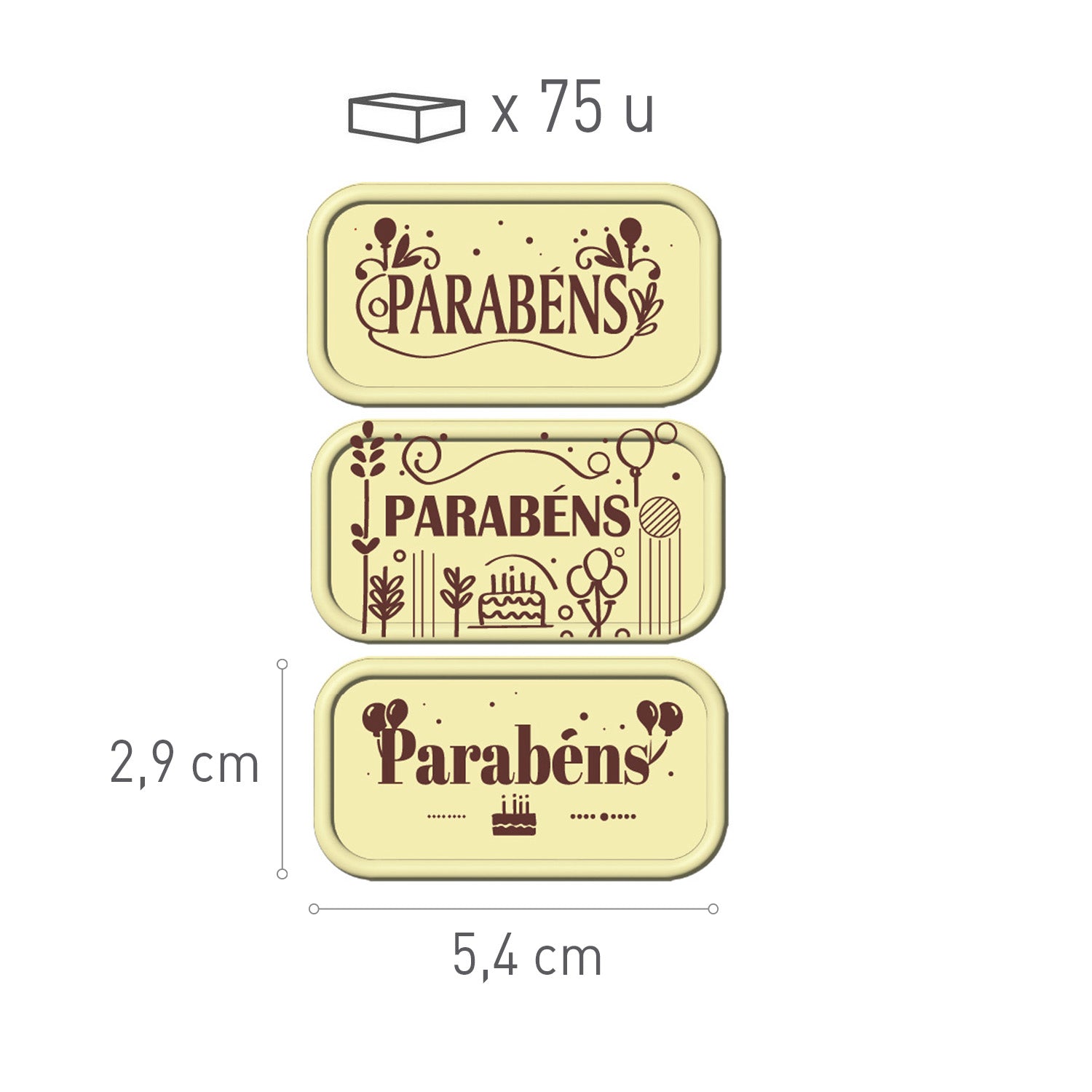 ASSORTI CHOCO BLANC PARABENS SIGNE 75 UNITÉS